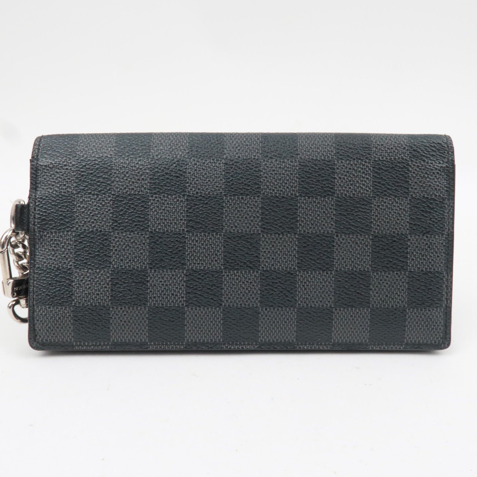 Louis Vuitton Damier Graphite Portefeuille Accordion Long Wallet N60023 TN4150 *Chain
