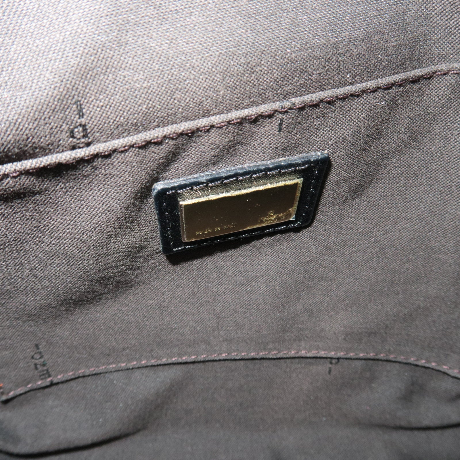 FENDI Zucchino Canvas Leather　Shoulder Bag Black 8BR466 *Dust bag