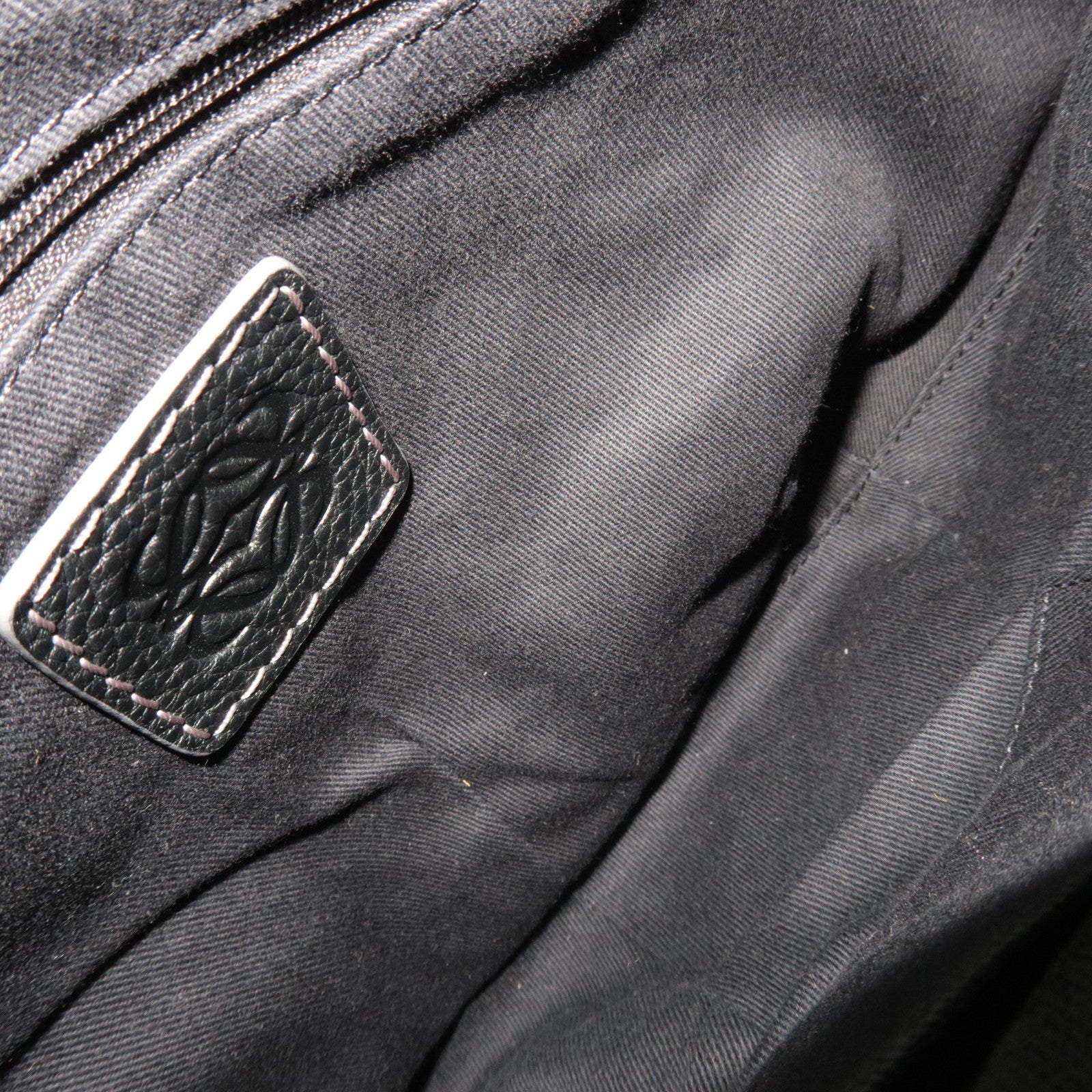 LOEWE New Road Line Canvas Leather Shoulder Bag Black *Dust bag