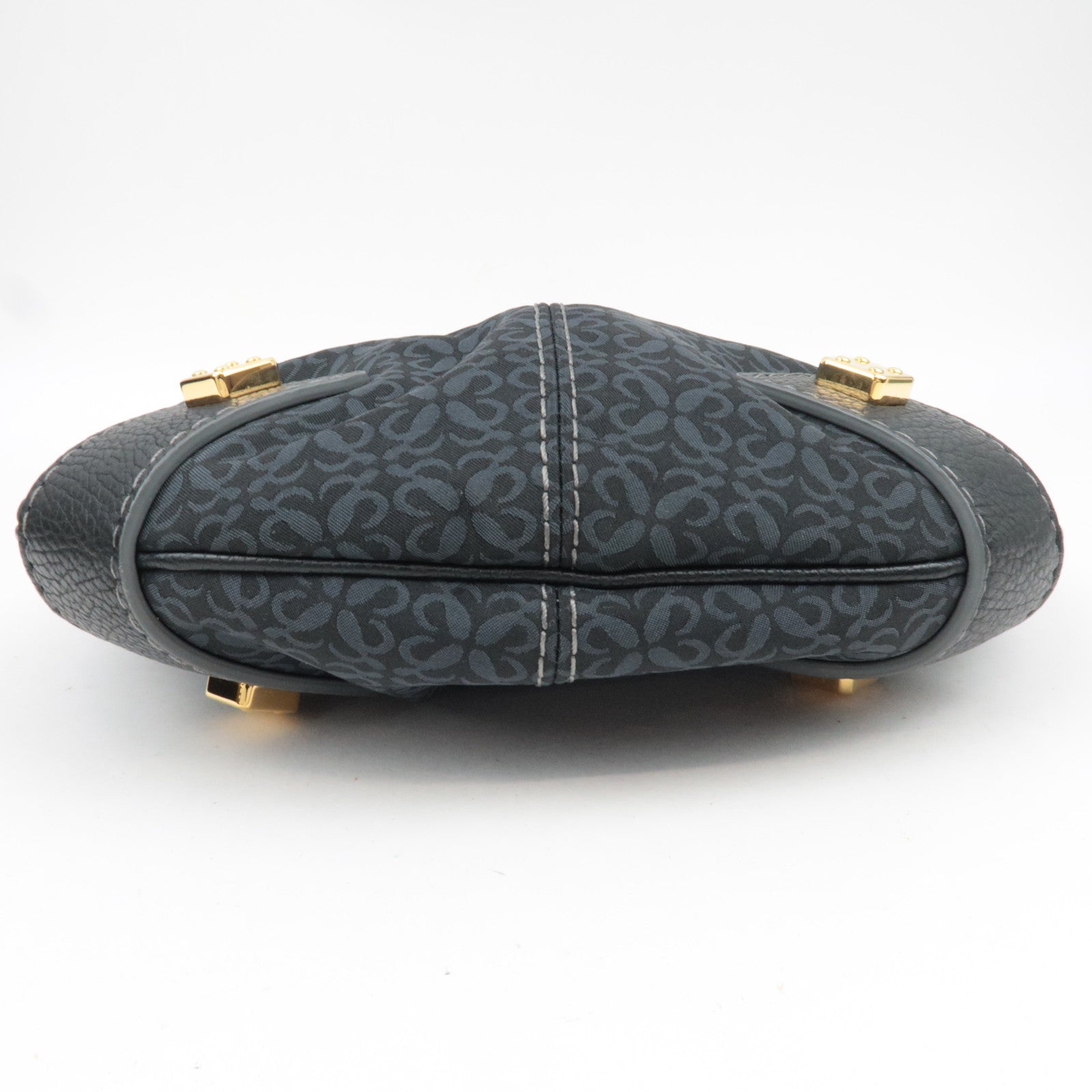 LOEWE New Road Line Canvas Leather Shoulder Bag Black *Dust bag