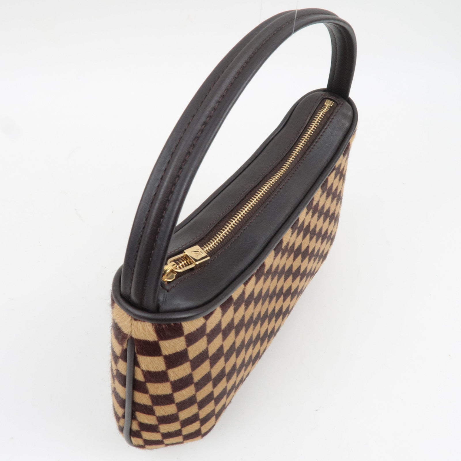 Louis Vuitton Damier Sauvage Tiger Taigle Calf Leather Handbag Beige Brown M92132 CE0051