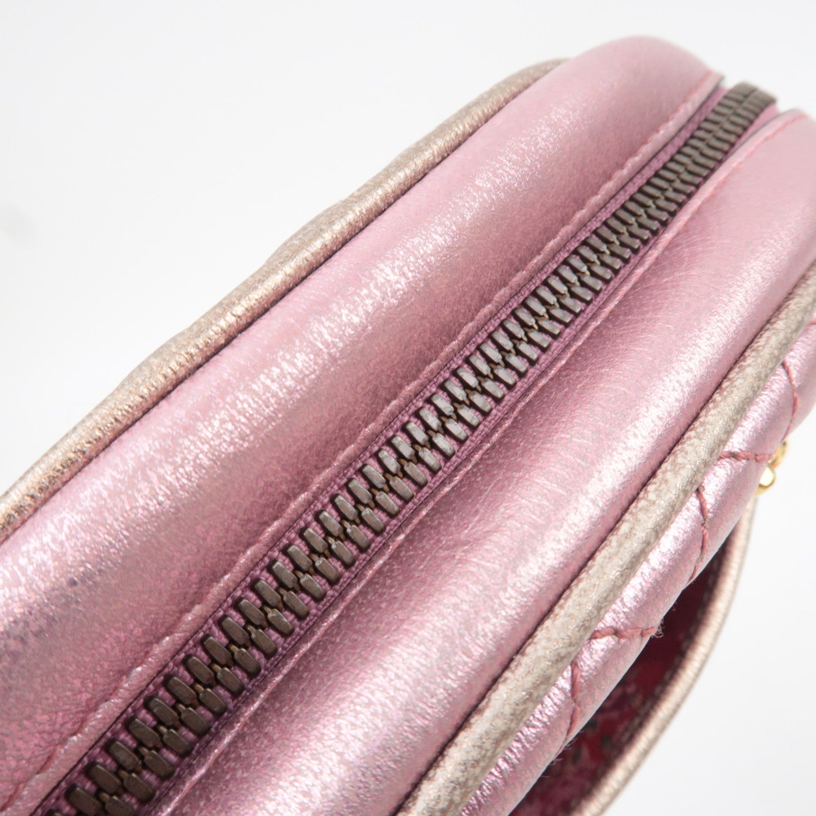 GUCCI Zumi Shoulder Bag Leather Metallic Pink Blue 541052 *Dust bag