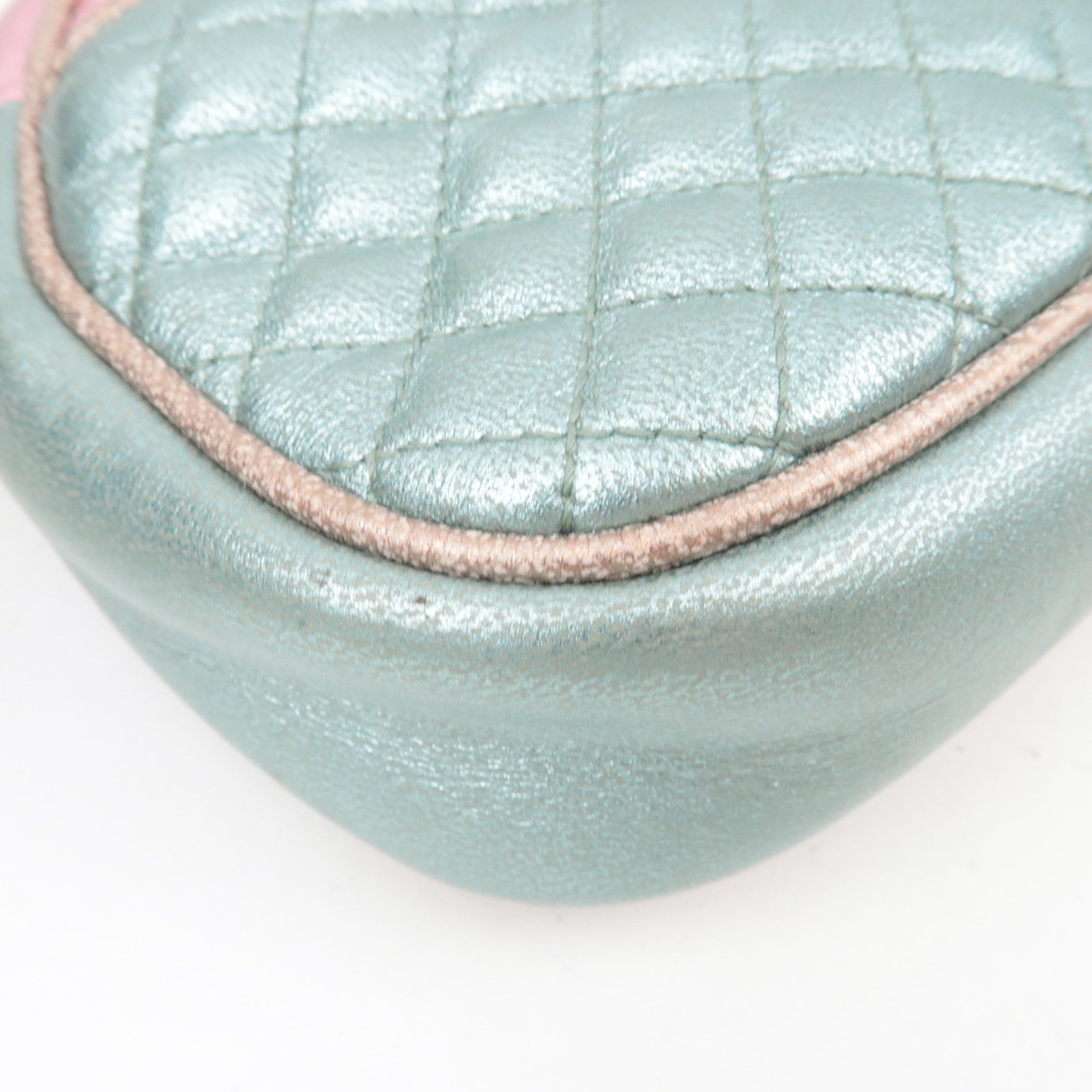 GUCCI Zumi Shoulder Bag Leather Metallic Pink Blue 541052 *Dust bag