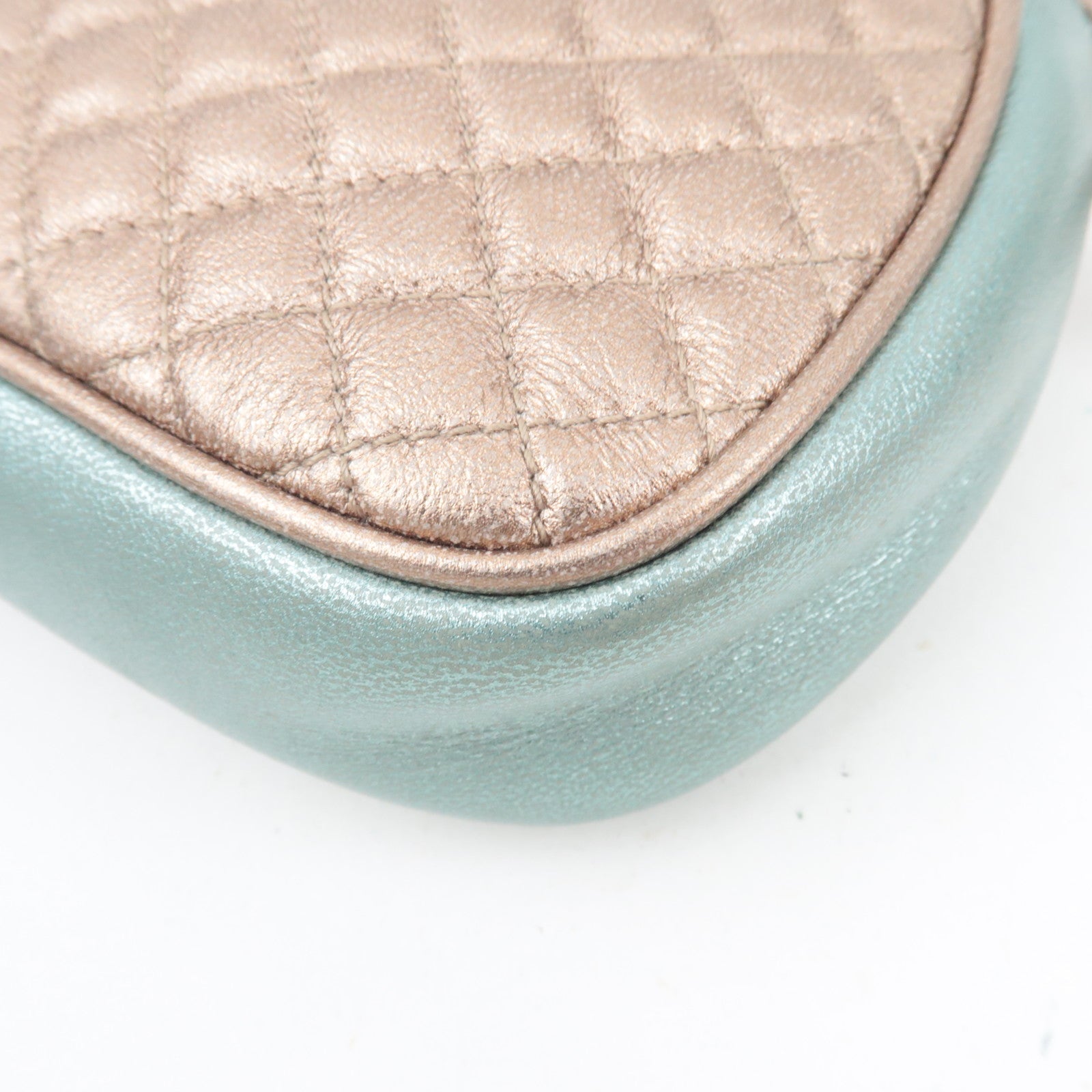 GUCCI Zumi Shoulder Bag Leather Metallic Pink Blue 541052 *Dust bag