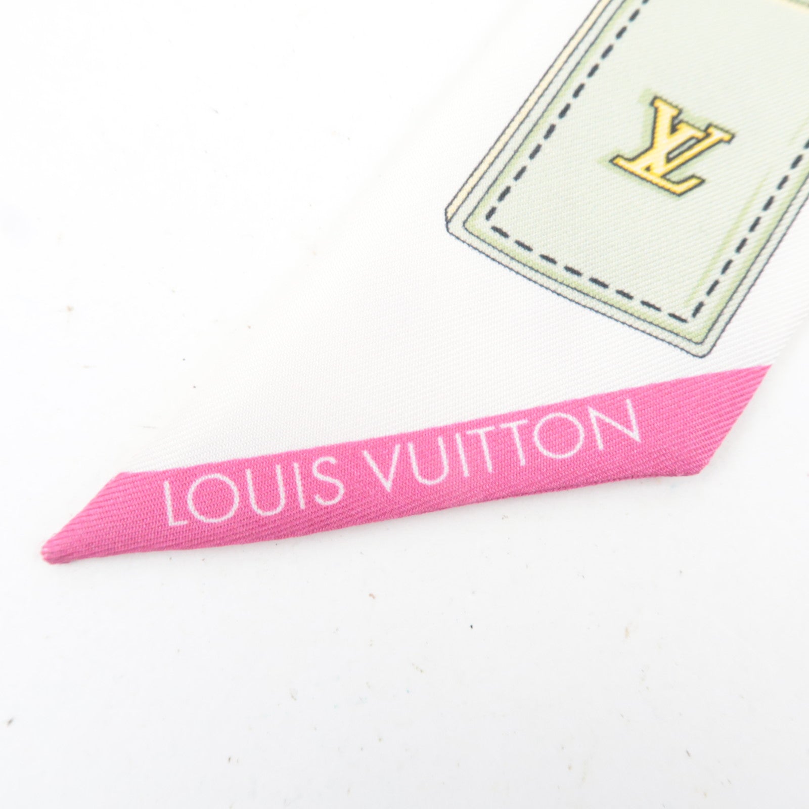 Louis Vuitton Bandeau BB Flower and Straps Scarf 100% Silk Rose Fuchsia M94975 GM5204 *Box