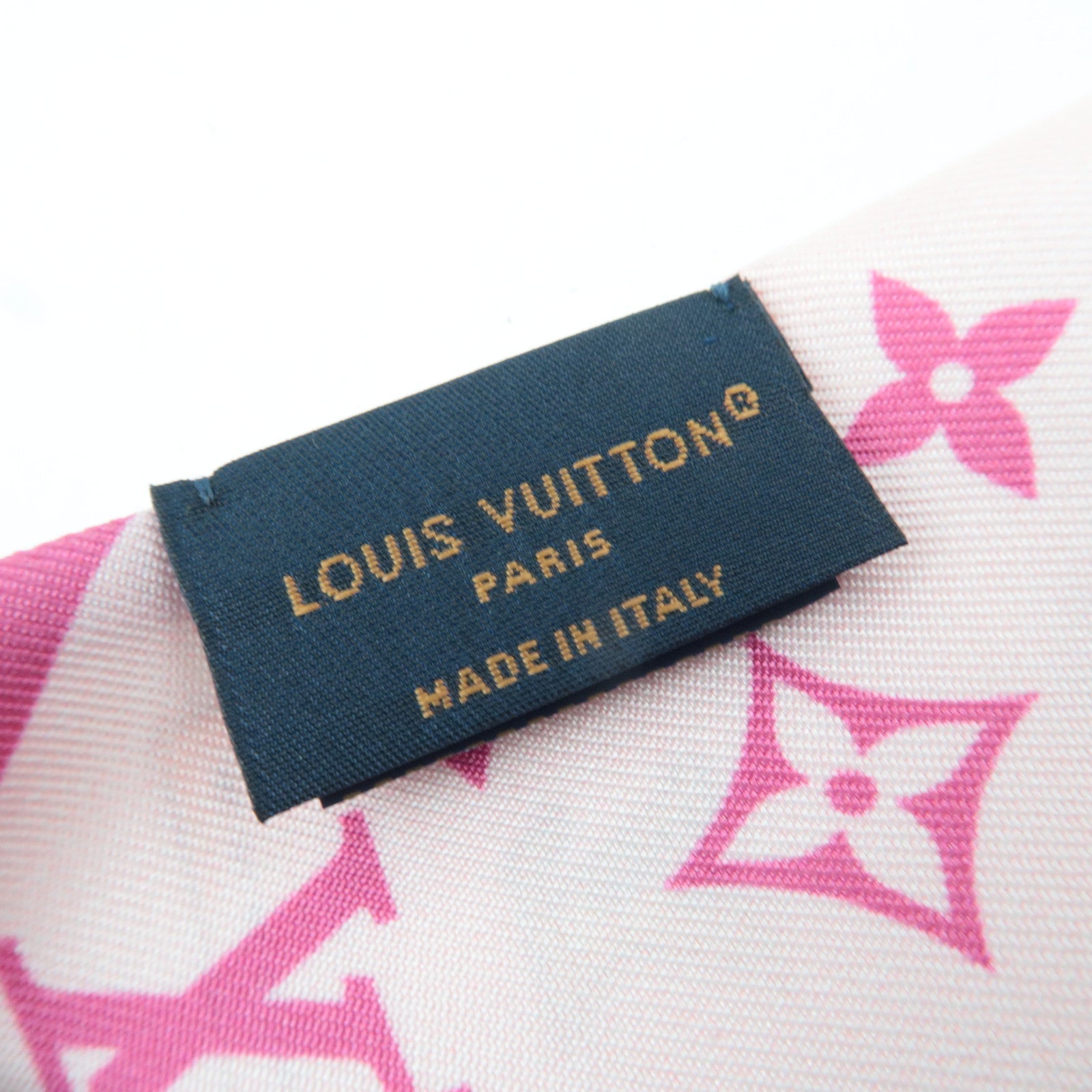 Louis Vuitton Bandeau BB Flower and Straps Scarf 100% Silk Rose Fuchsia M94975 GM5204 *Box