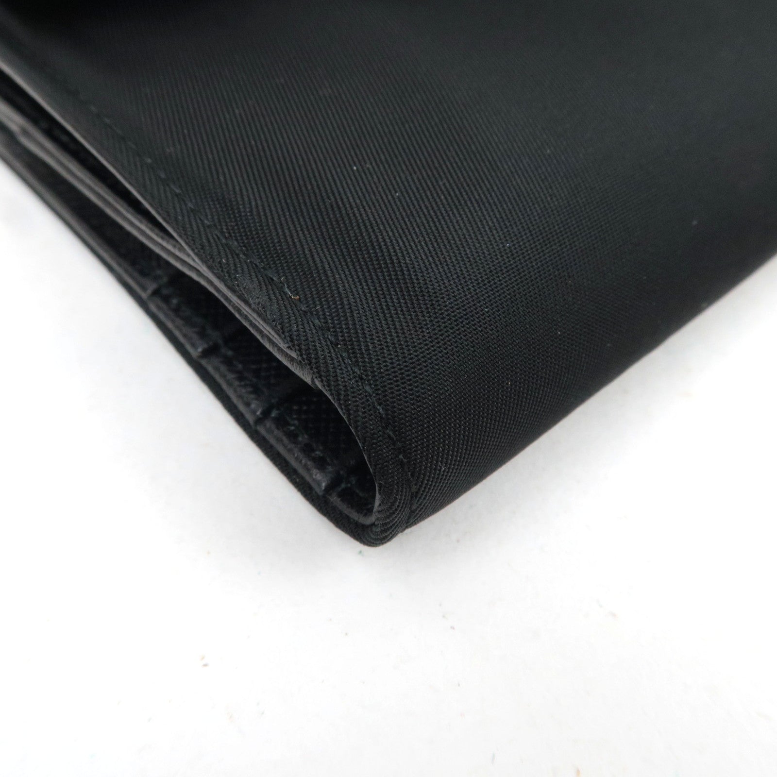 PRADA Nylon Leather Double-Hook Wallet Black *Box