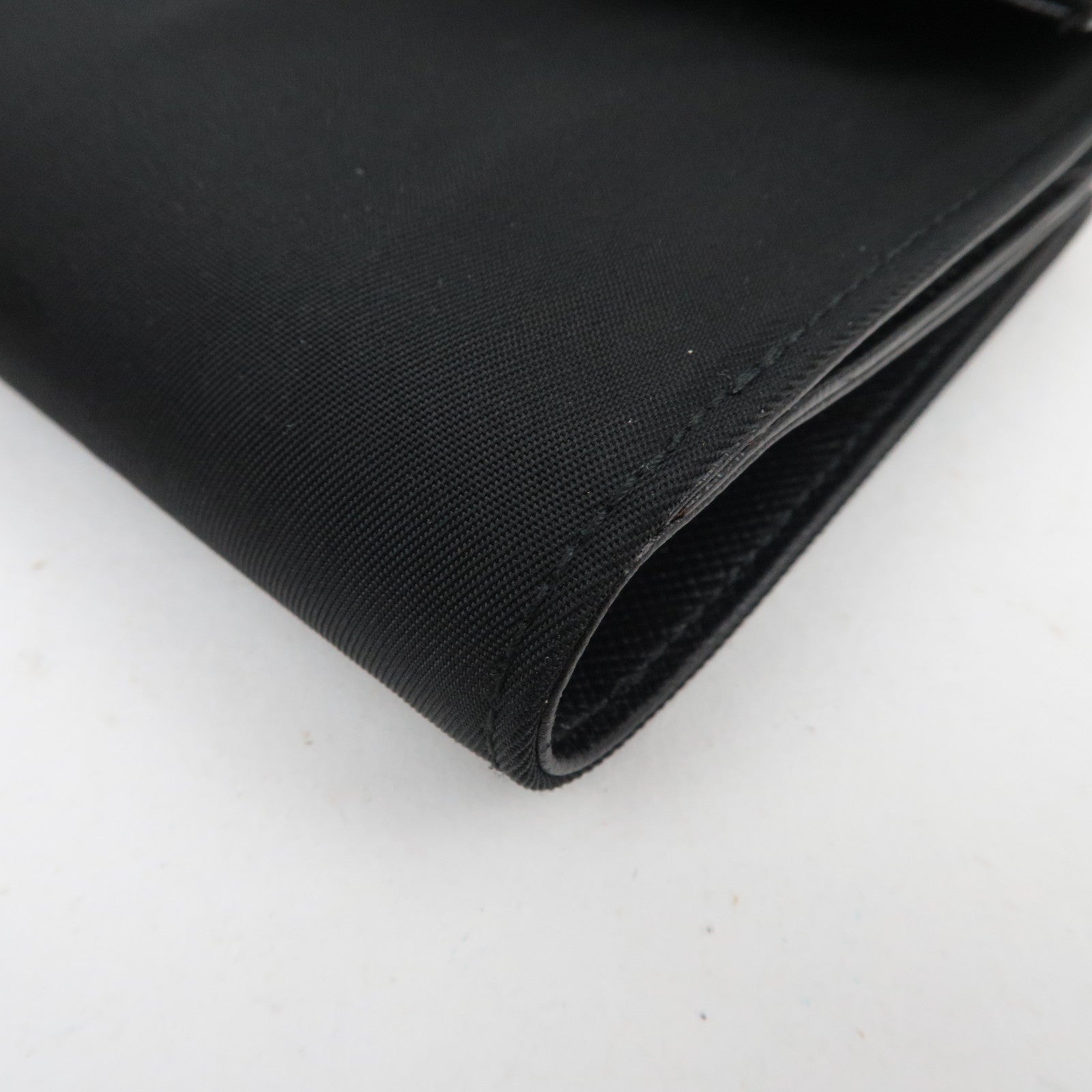PRADA Nylon Leather Double-Hook Wallet Black *Box
