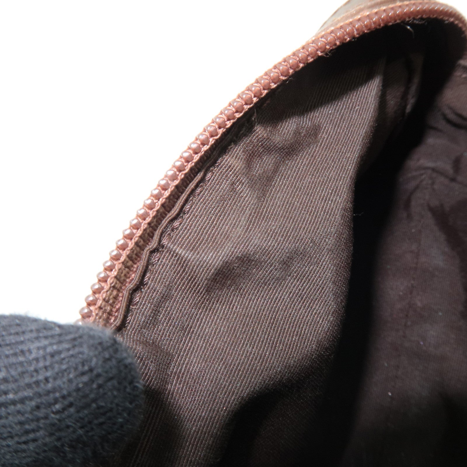 GUCCI GG Canvas Leather Cosmetic Pouch Pink Beige Brown 039.1118 *Box