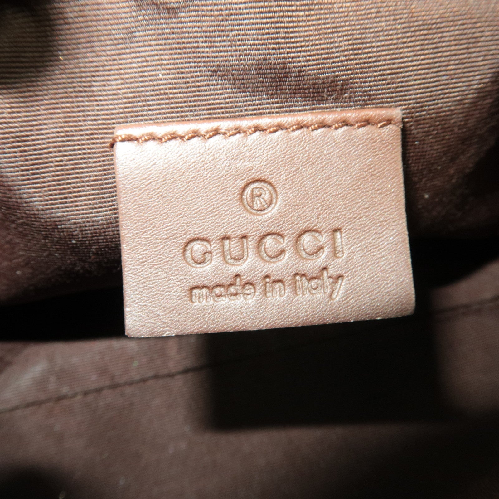 GUCCI GG Canvas Leather Cosmetic Pouch Pink Beige Brown 039.1118 *Box