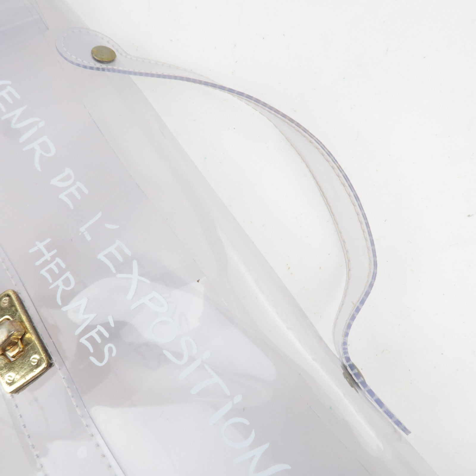 HERMES Vinyl Kelly Handbag Clear