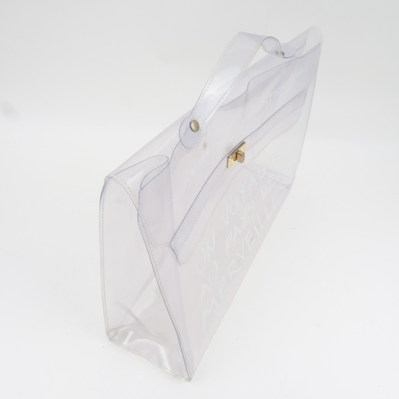 HERMES Vinyl Kelly Handbag Clear