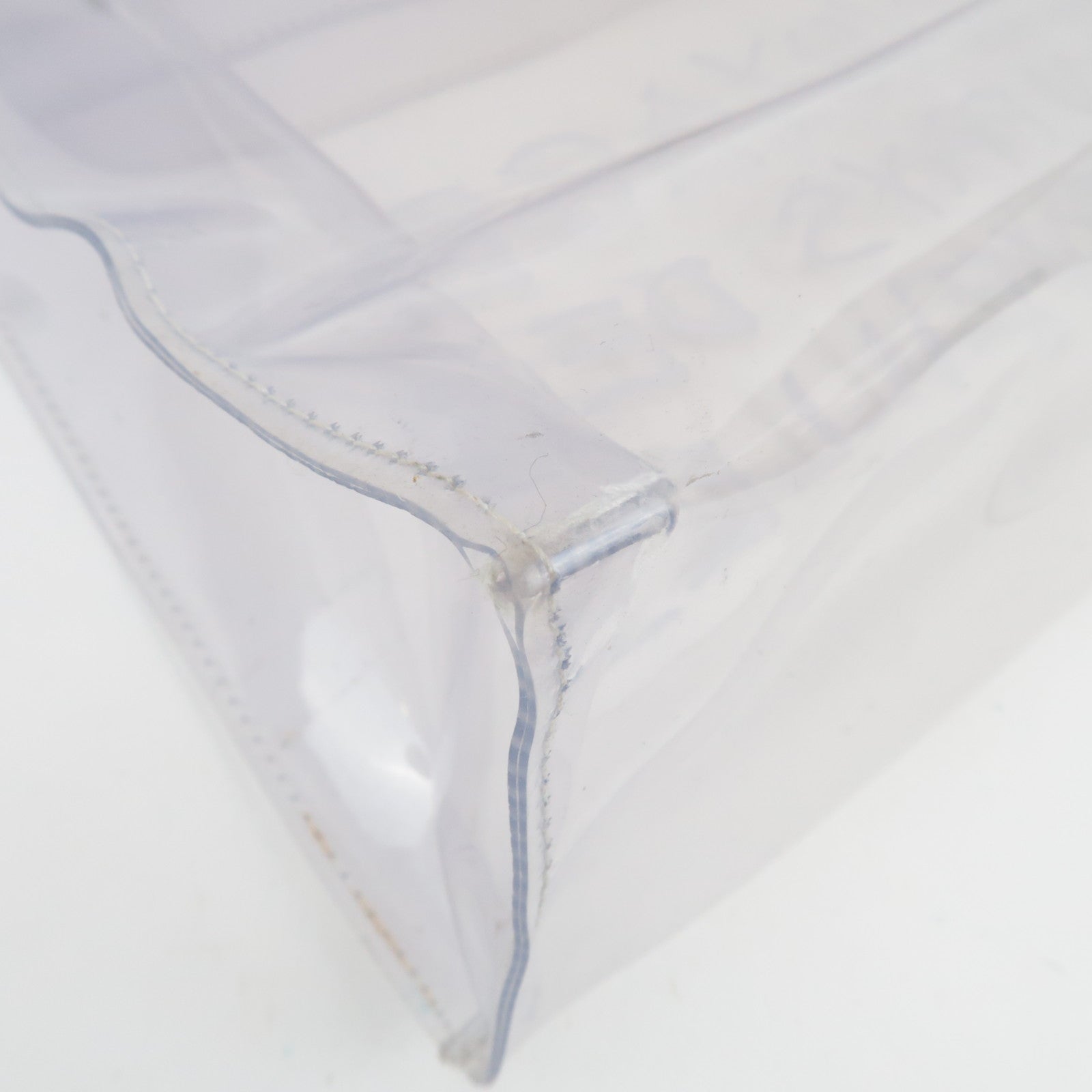 HERMES Vinyl Kelly Handbag Clear