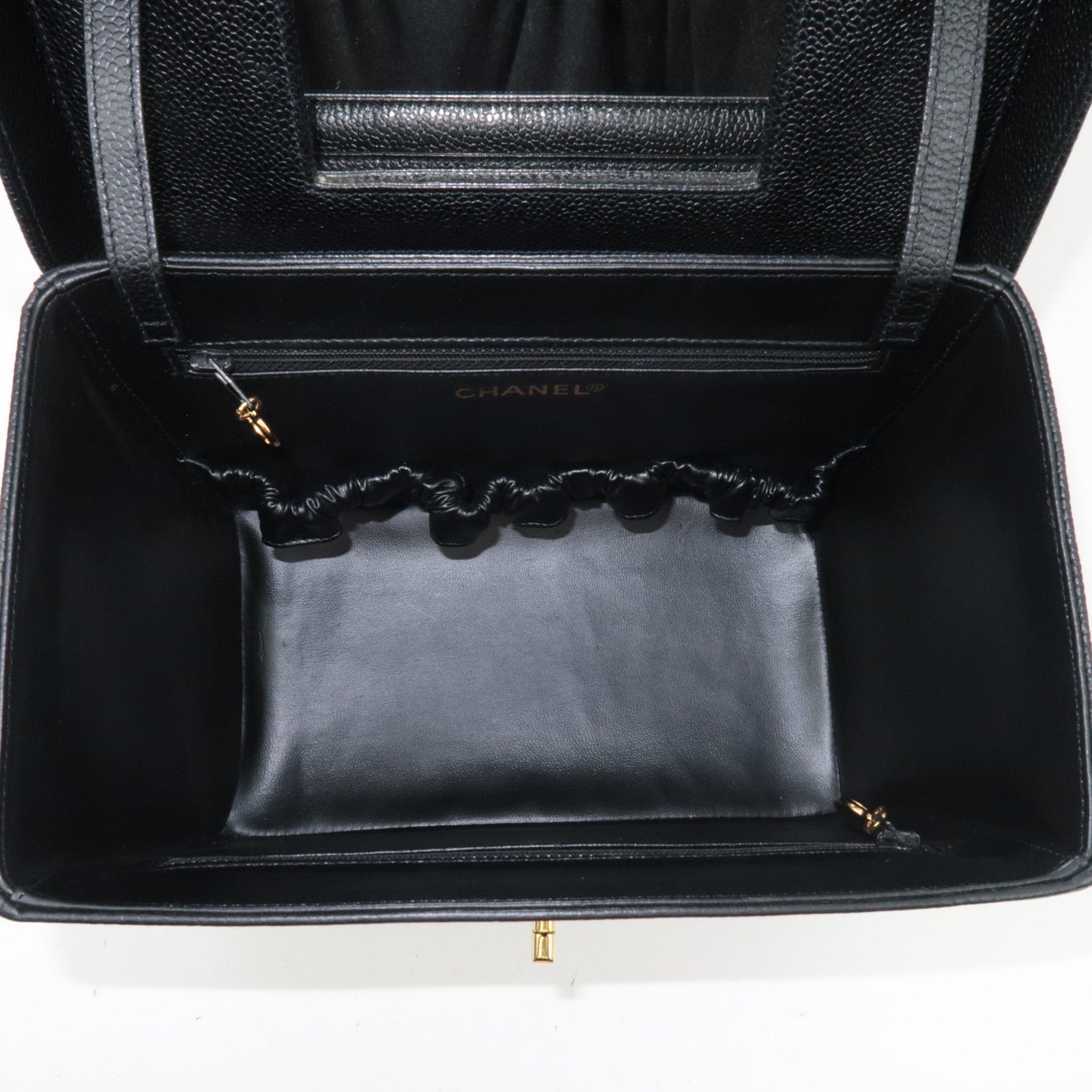 CHANEL Cocomark 2Way Vanity Bag Caviarskin Black A01999 *Dust bag, Strap, G card
