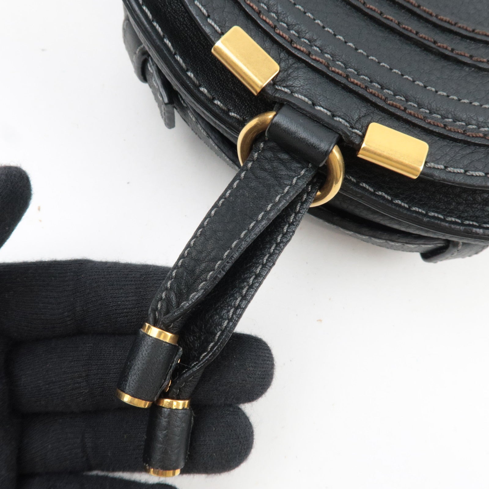 Chloe Marcy Small Leather Saddlebag Shoulder Bag Black *Dust bag