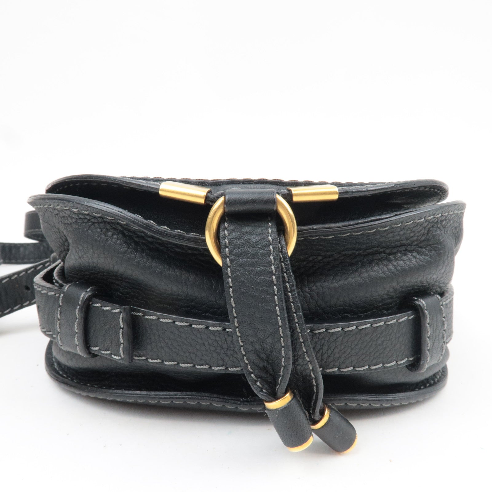 Chloe Marcy Small Leather Saddlebag Shoulder Bag Black *Dust bag