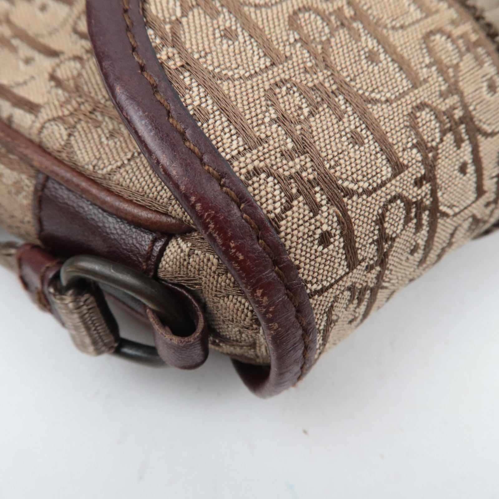 Christian Dior Trotter Canvas Leather Mini Shoulder Bag Beige Brown