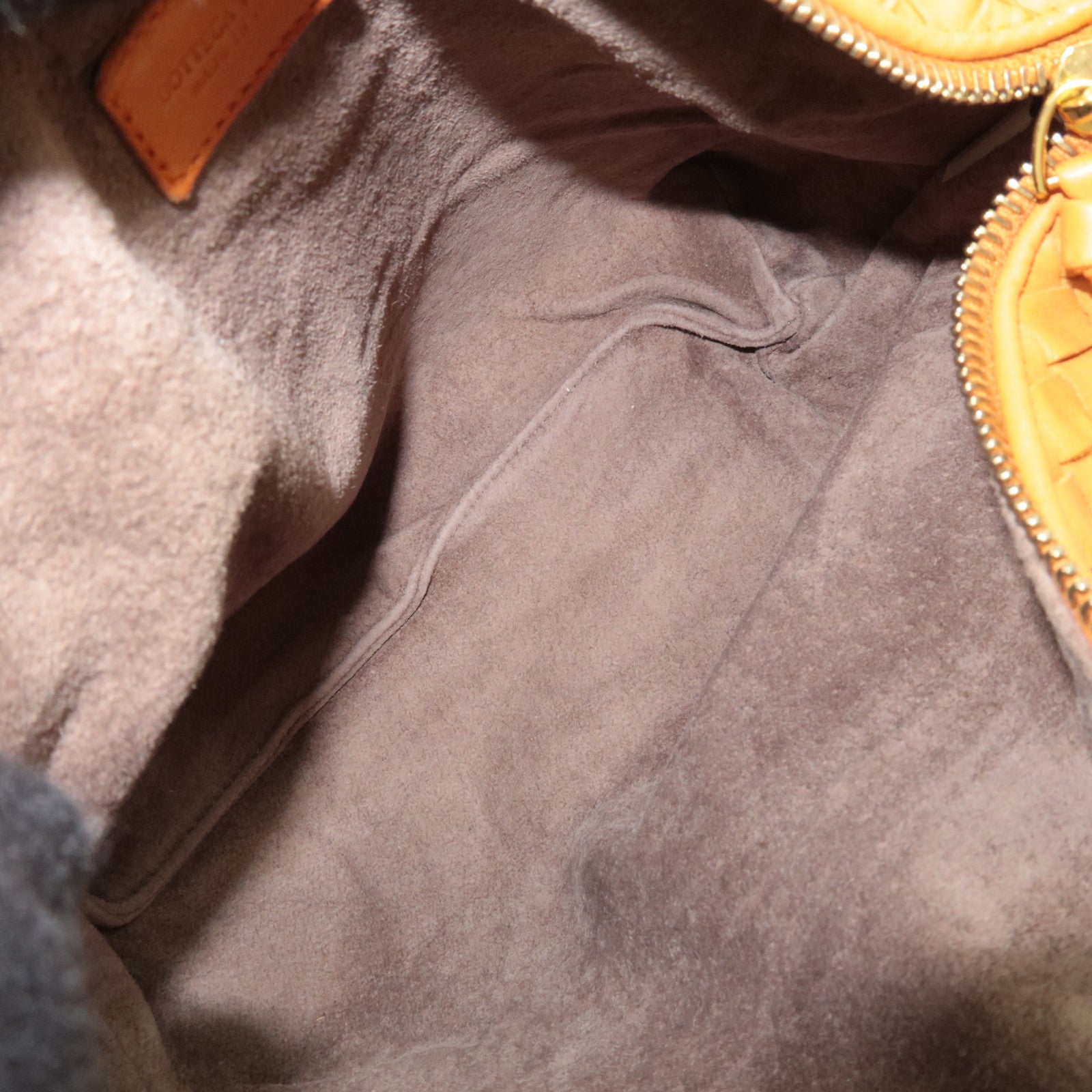 BOTTEGA VENETA Intrecciato Leather Handle Handbag Orange 114087