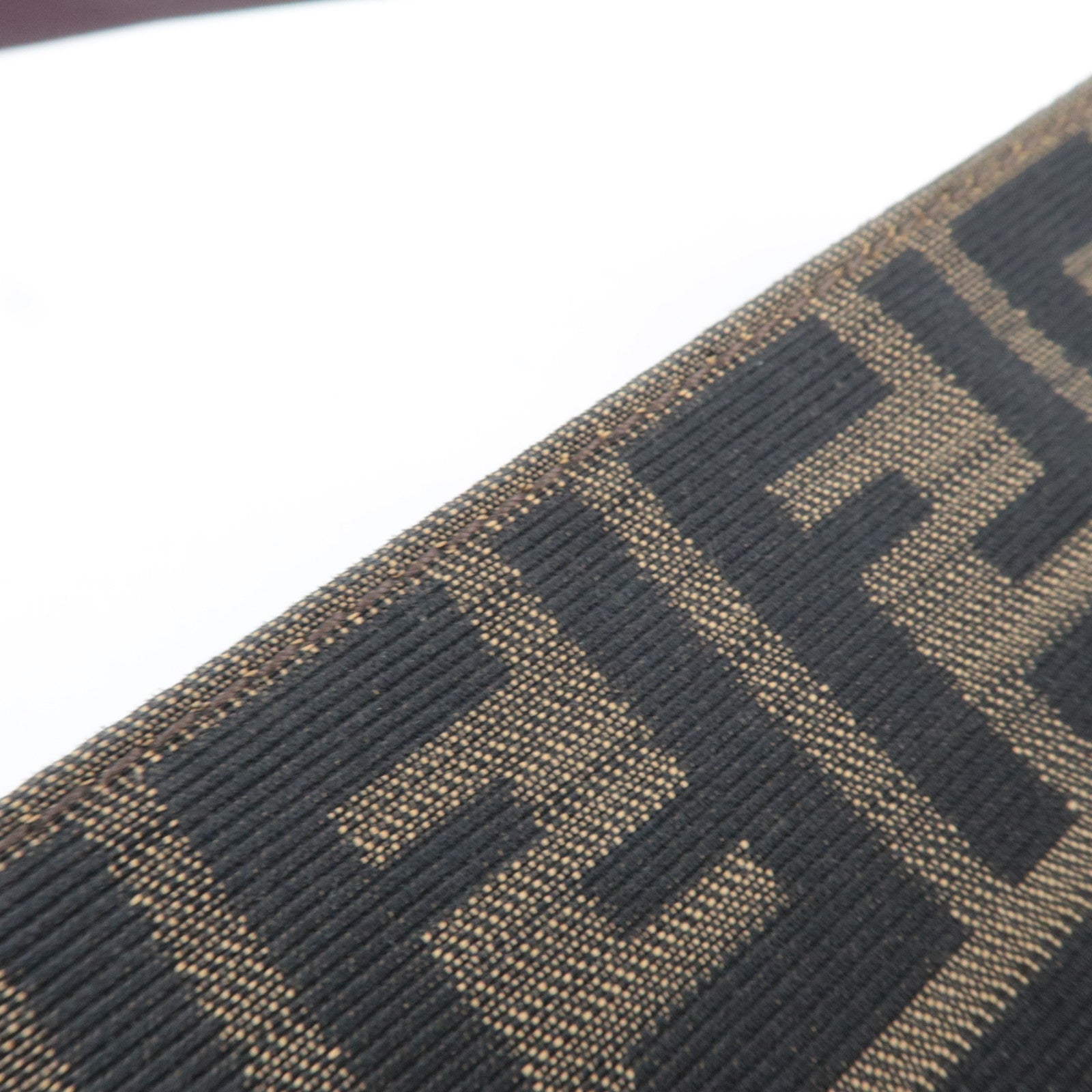 FENDI Zucca Shoulder Bag Canvas Leather Brown BR207