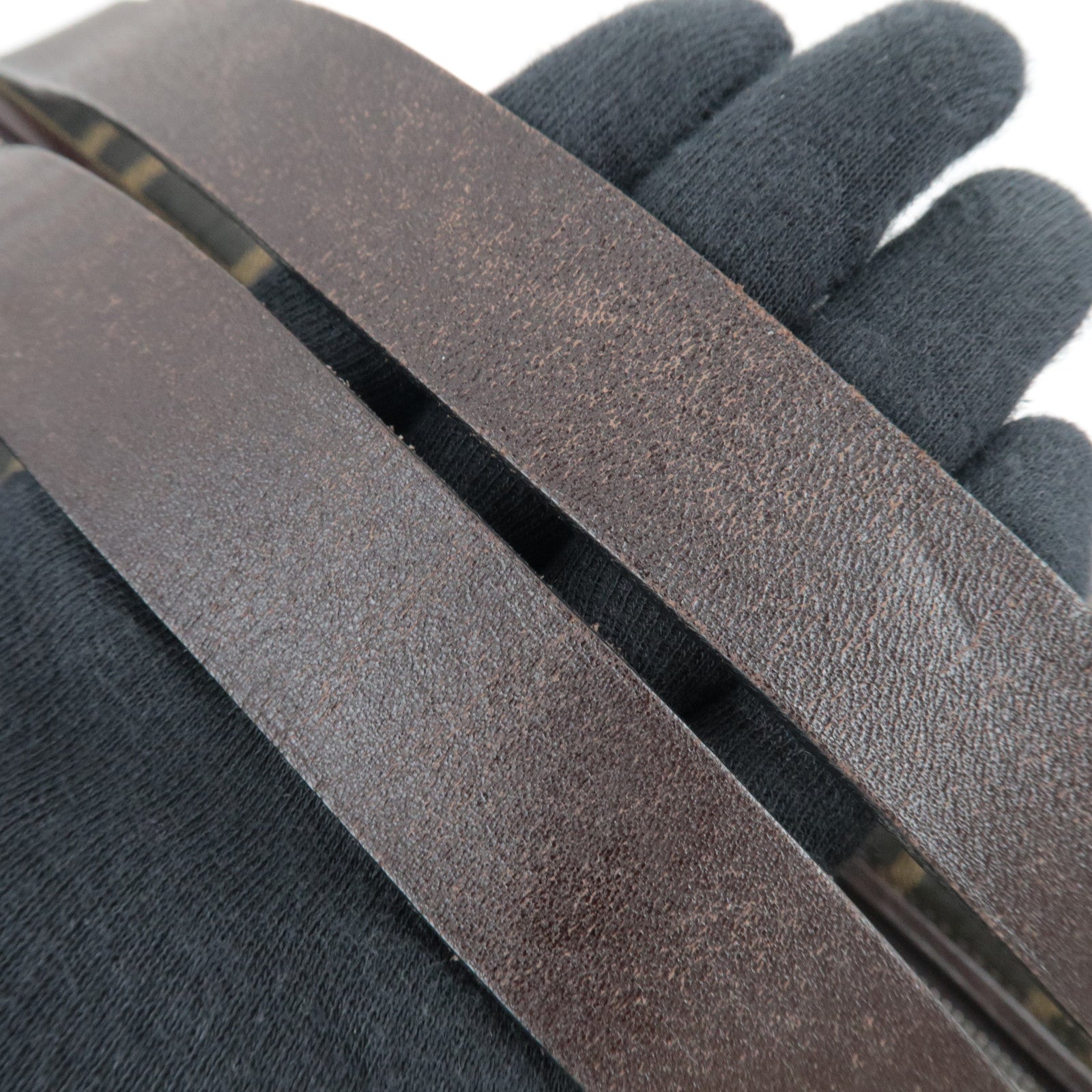 FENDI Zucca Canvas Leather Boston Bag Brown