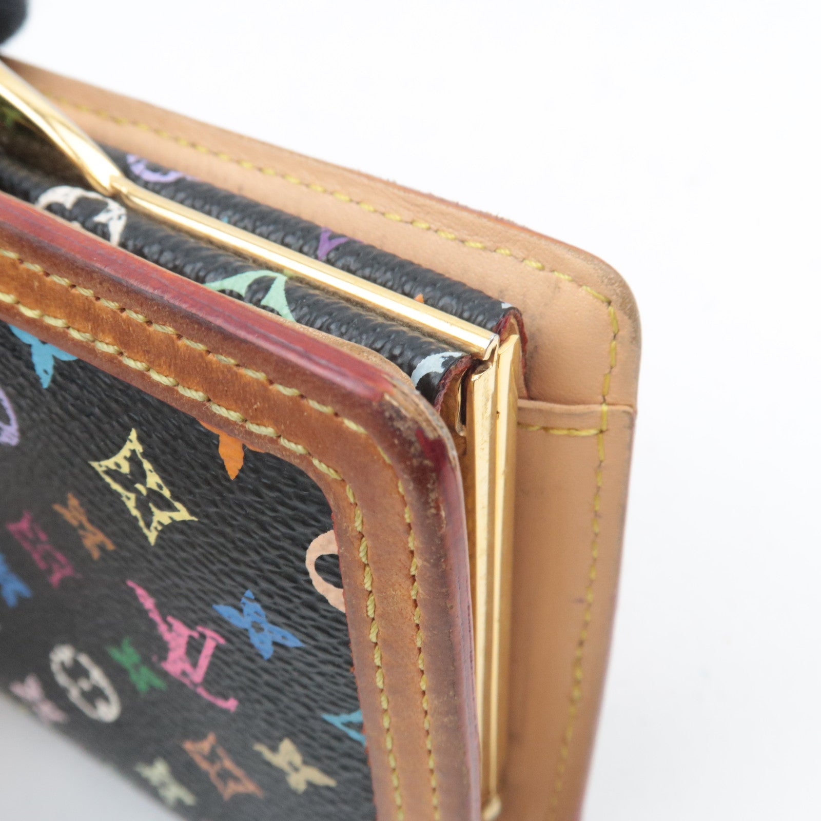 Louis Vuitton Monogram Multicolore Porte Monnaie Billets Viennois Wallet Noir M92988