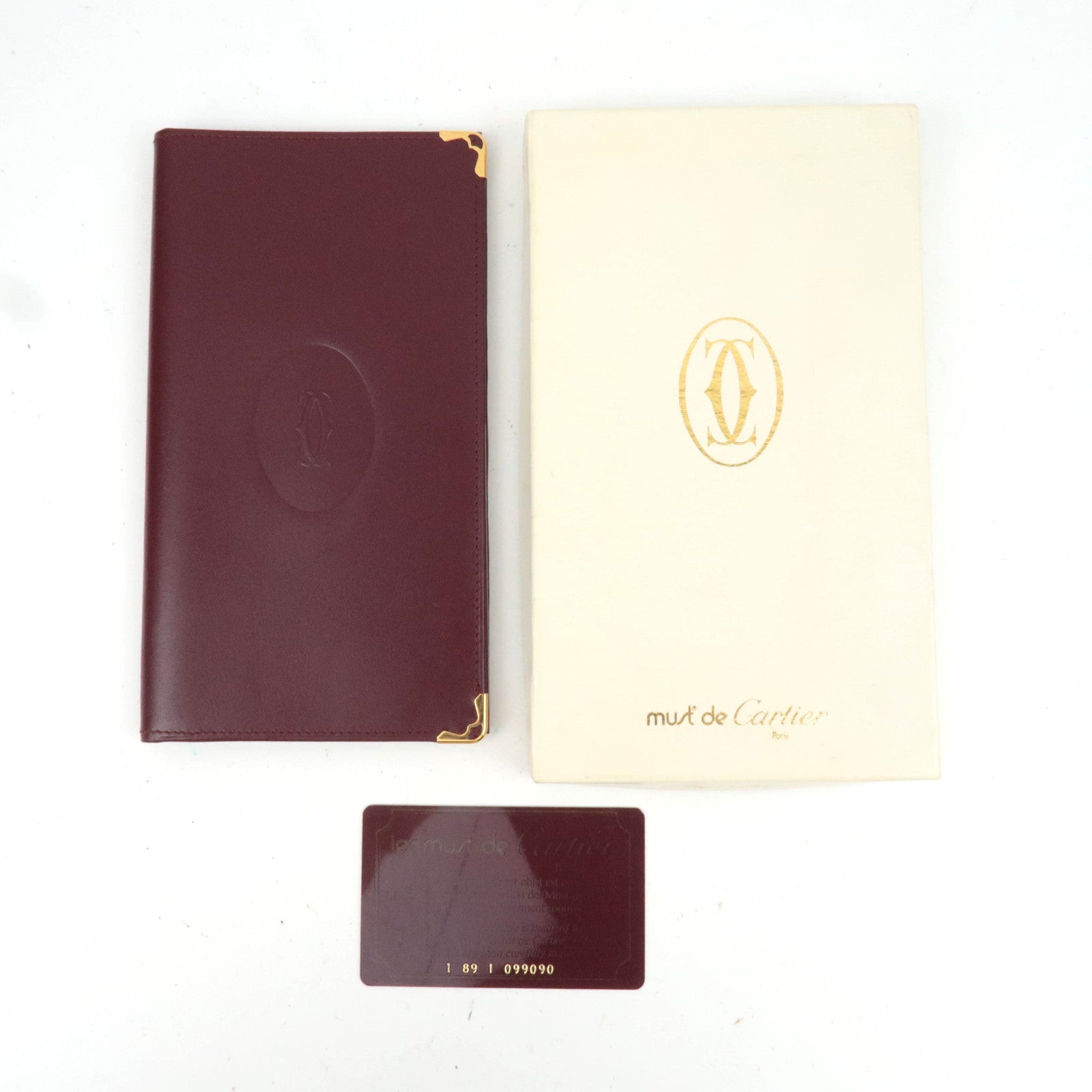 Cartier Must Line Leather Long Bill Wallet Bordeaux