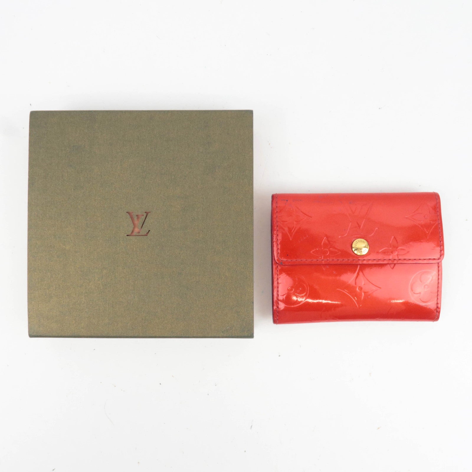 Louis Vuitton Monogram Vernis Ludlow Mini Wallet Rouge M91090 *Box