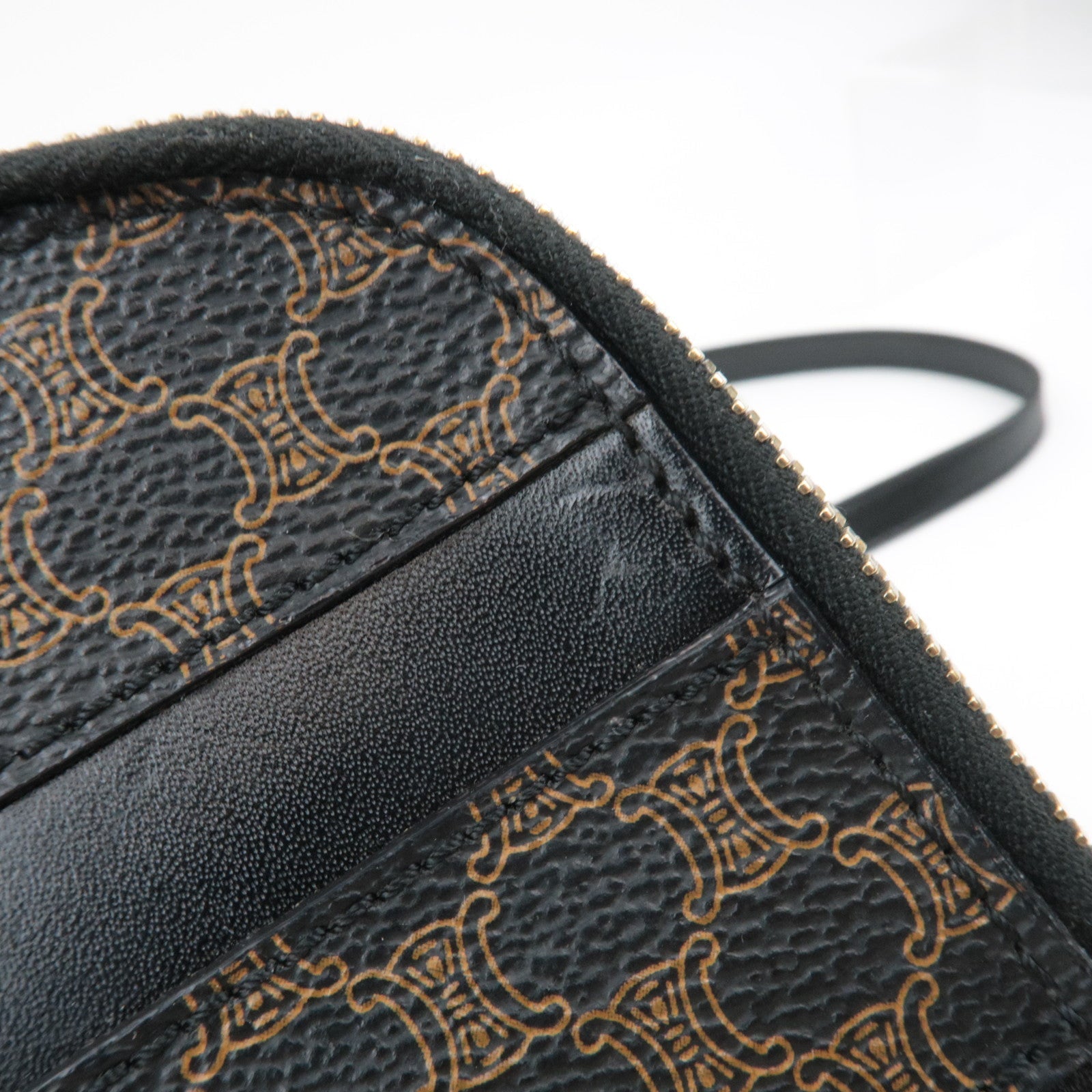 CELINE Macadam Shoulder Bag PVC Leather Black