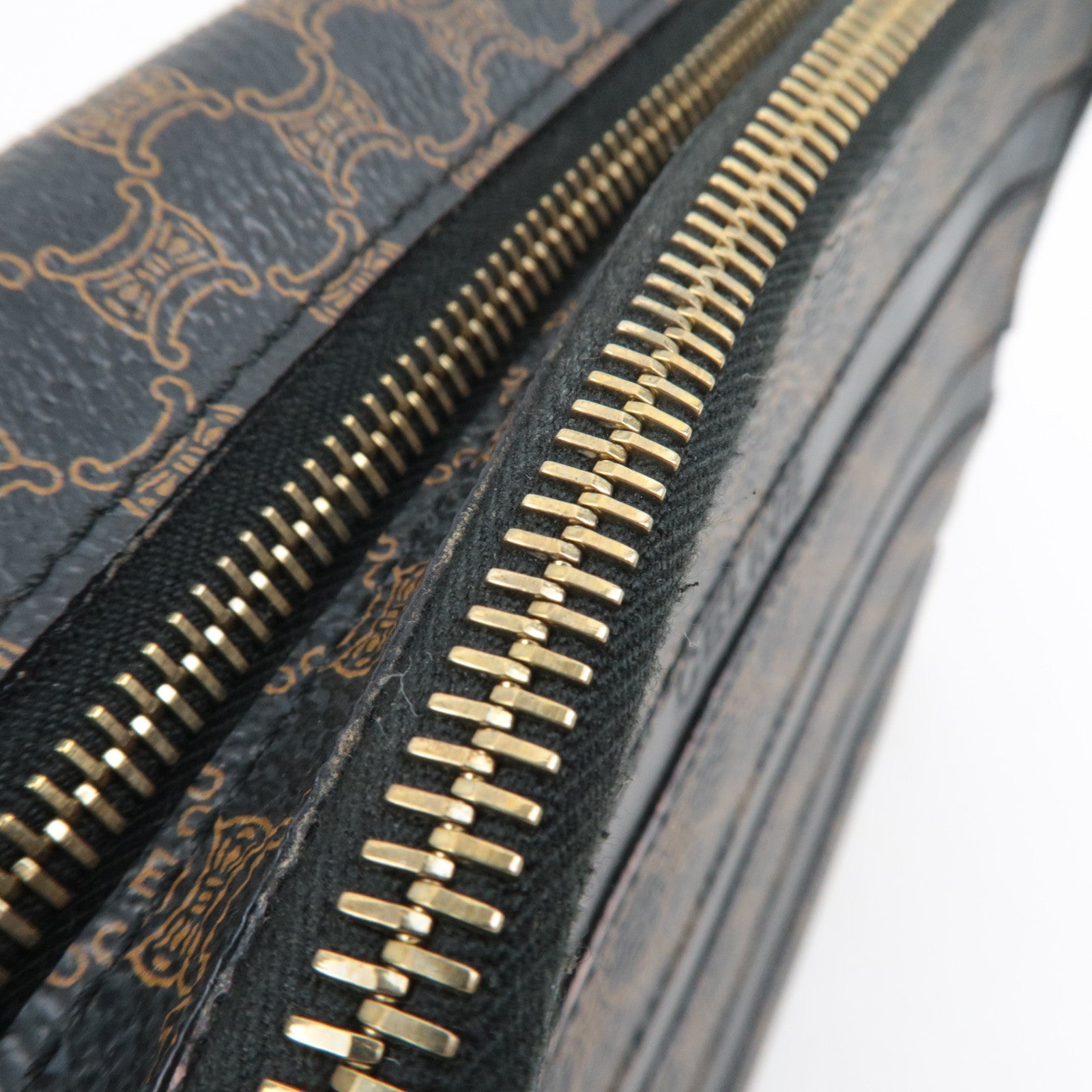 CELINE Macadam Shoulder Bag PVC Leather Black