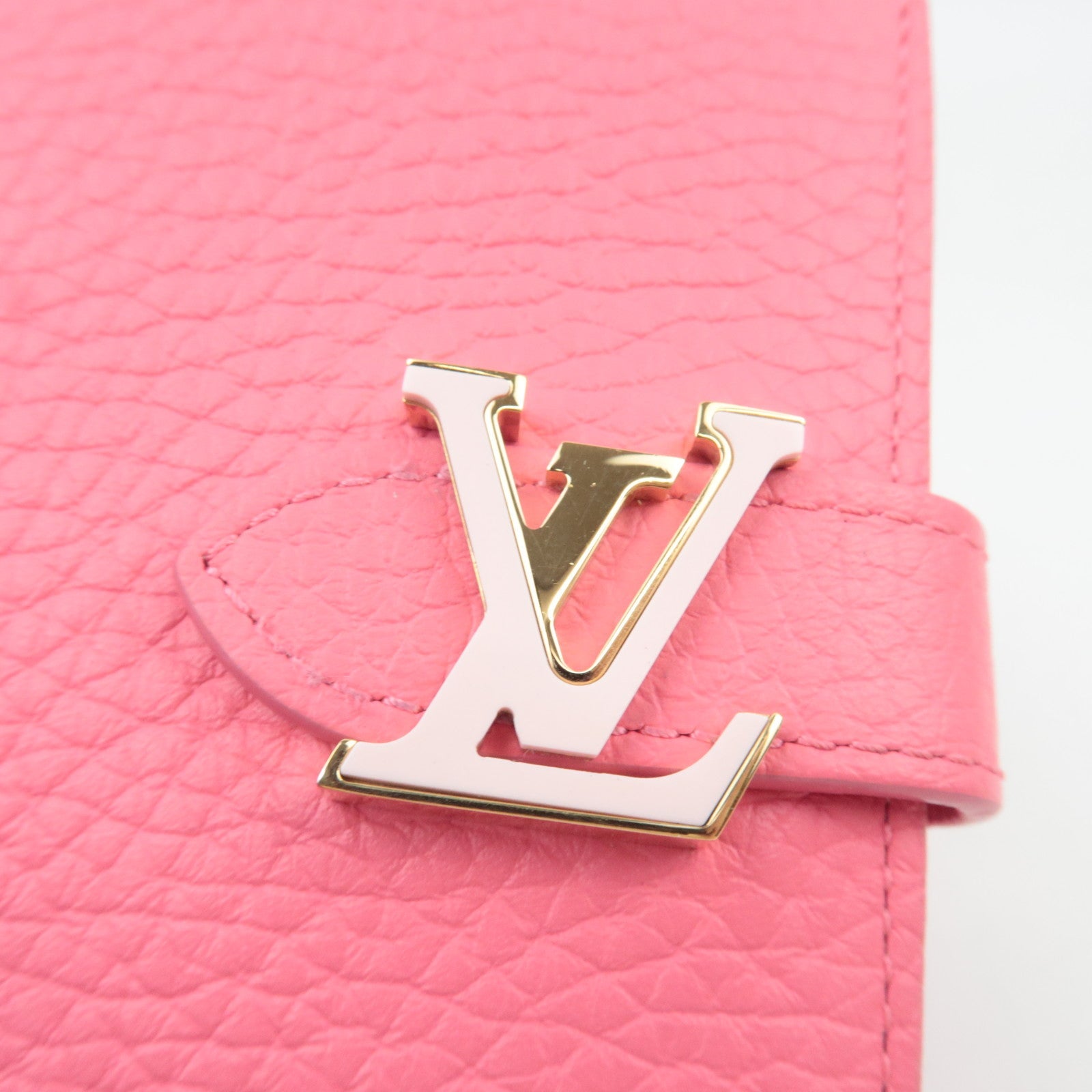 Louis Vuitton Vertical Compact Wallet Taurillon Leather Fuchsia M82461 *Box, Dust bag