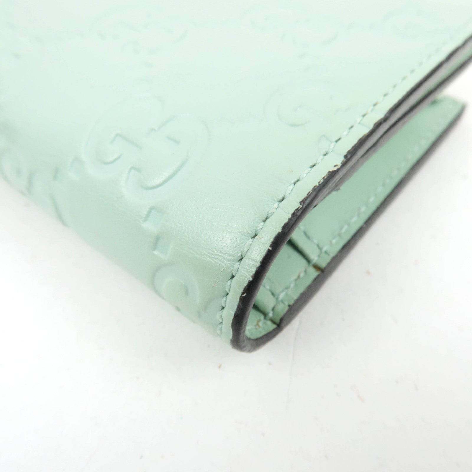 GUCCI Guccissima Linea Cat Bifold Wallet Japan Limited Light Green 548057 *Box, Dust bag