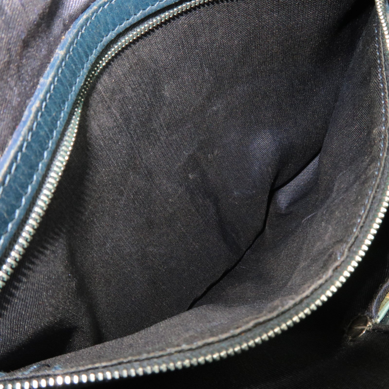 FENDI Zucca Tote Bag Nylon Leather Beige Green Navy