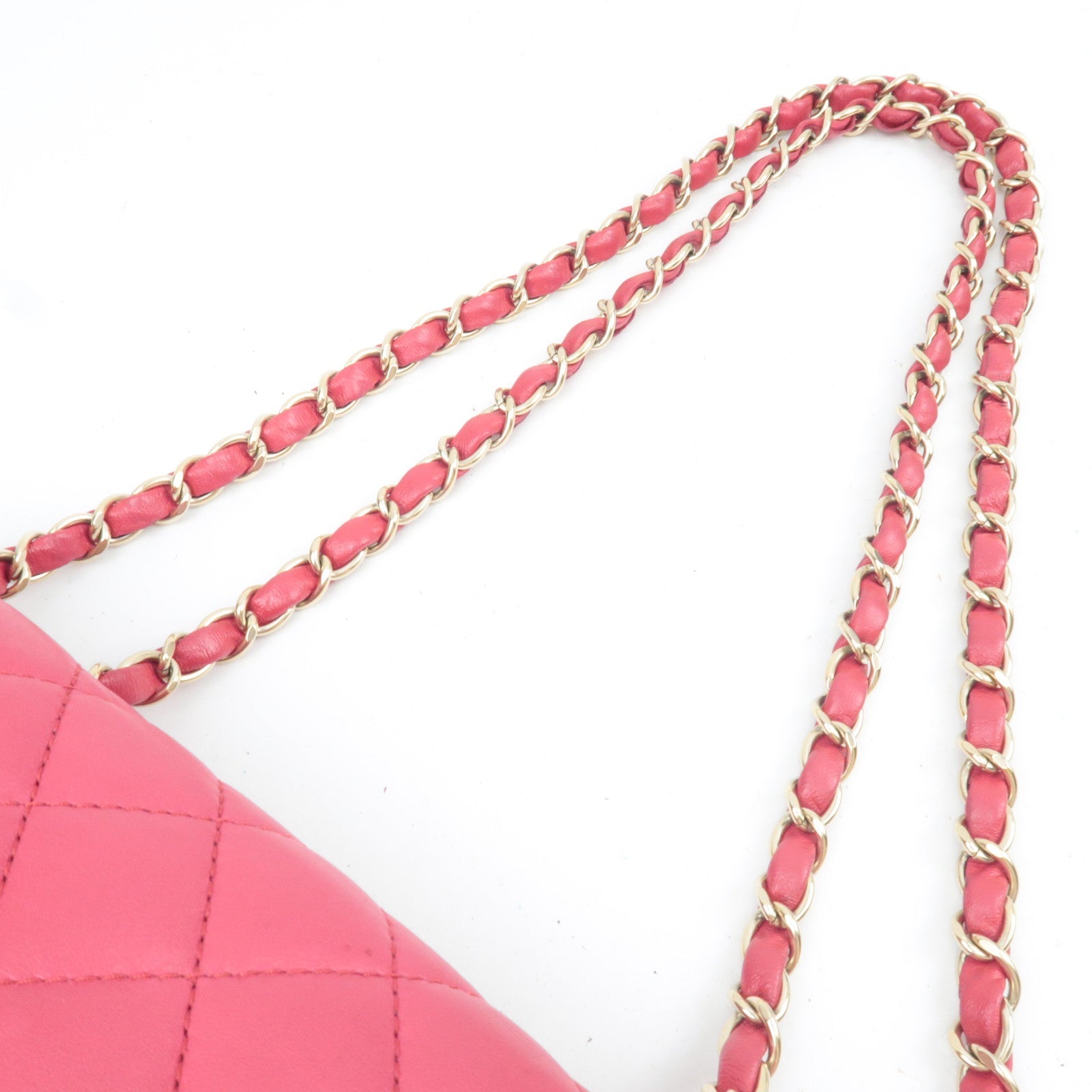 CHANEL Matelasse Chain Shoulder Bag Lambskin Pink 21987136 *Dust bag, G card