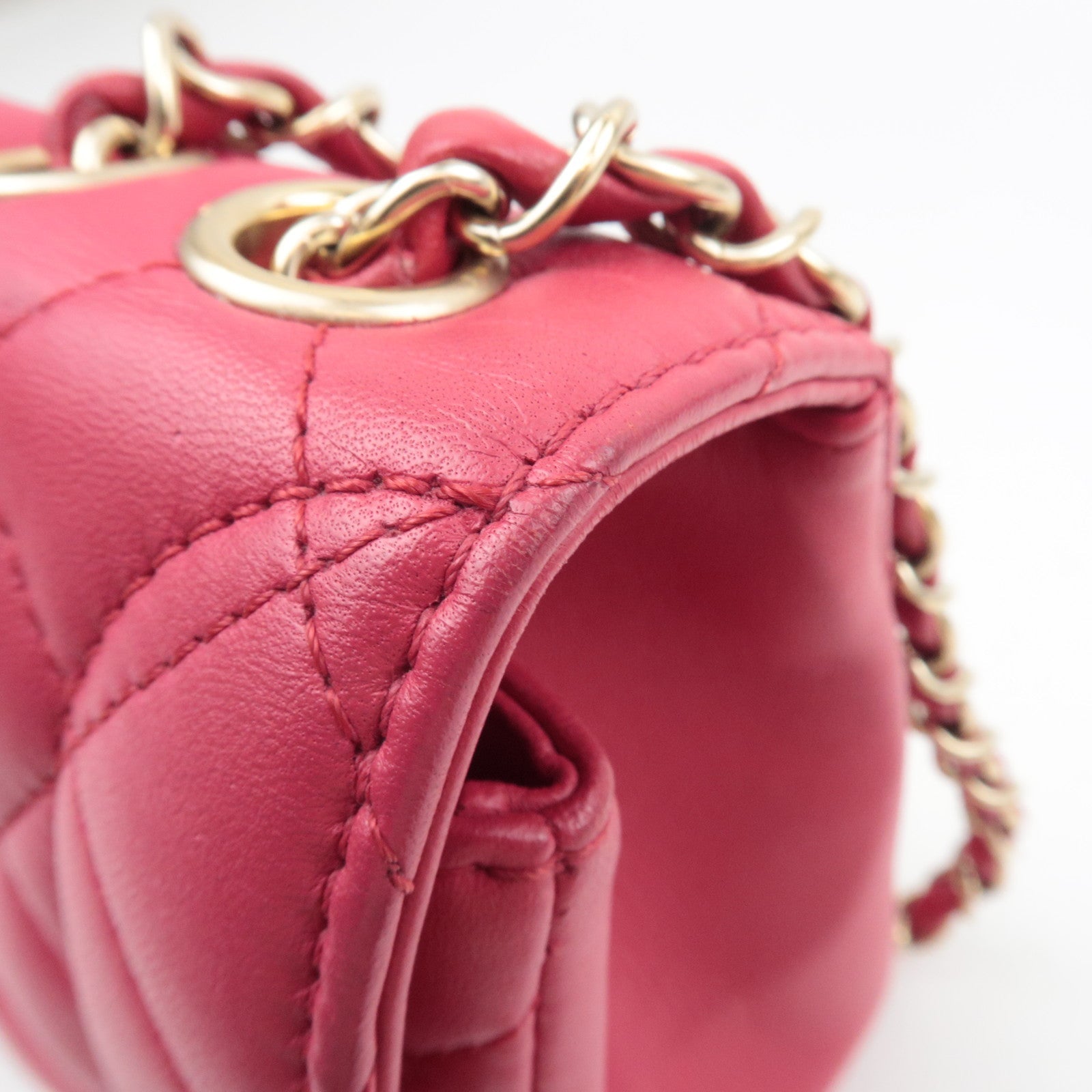 CHANEL Matelasse Chain Shoulder Bag Lambskin Pink 21987136 *Dust bag, G card