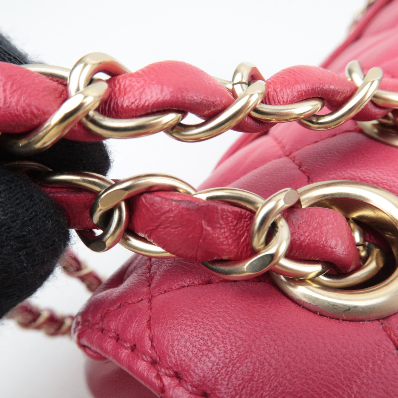 CHANEL Matelasse Chain Shoulder Bag Lambskin Pink 21987136 *Dust bag, G card