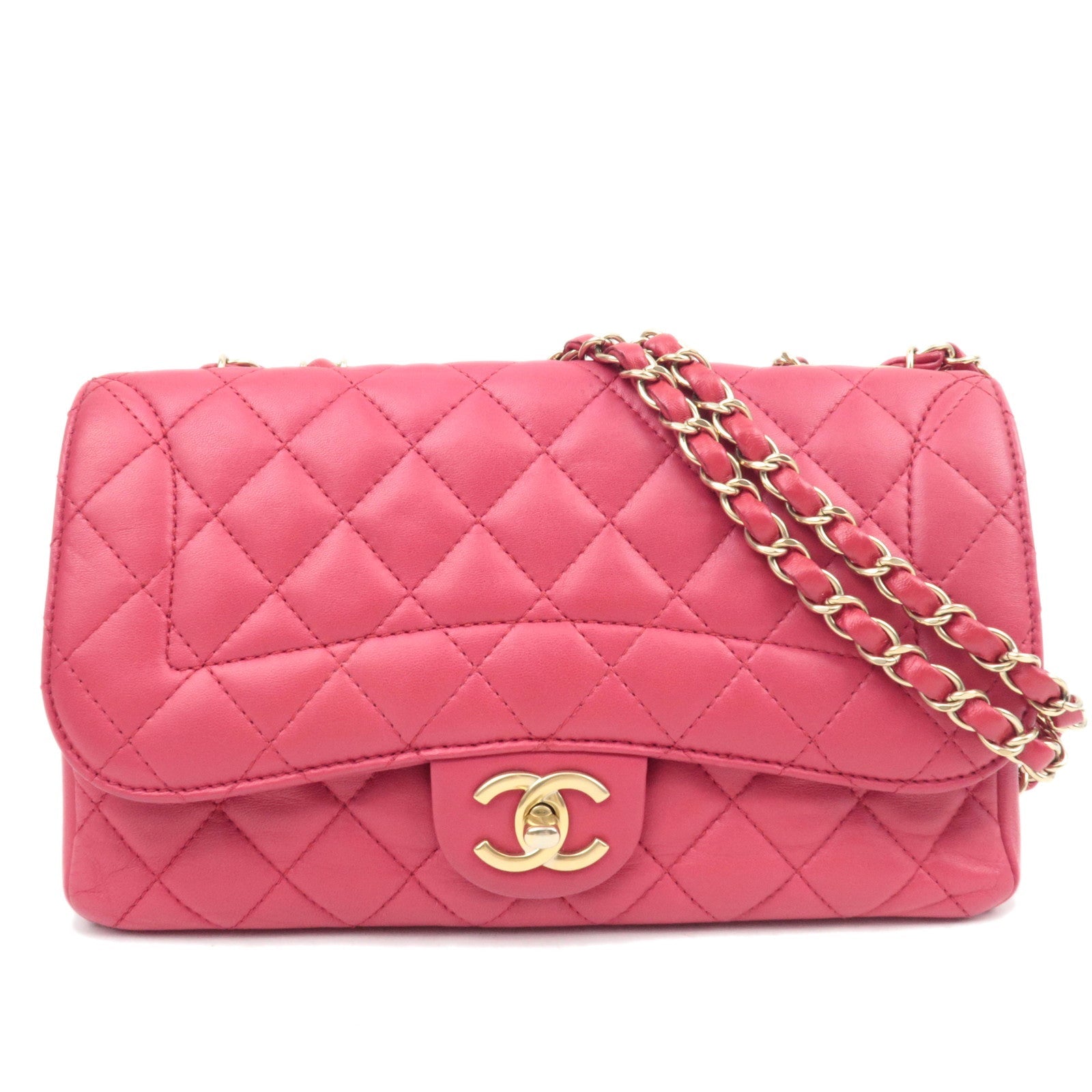 CHANEL Matelasse Chain Shoulder Bag Lambskin Pink 21987136 *Dust bag, G card84636