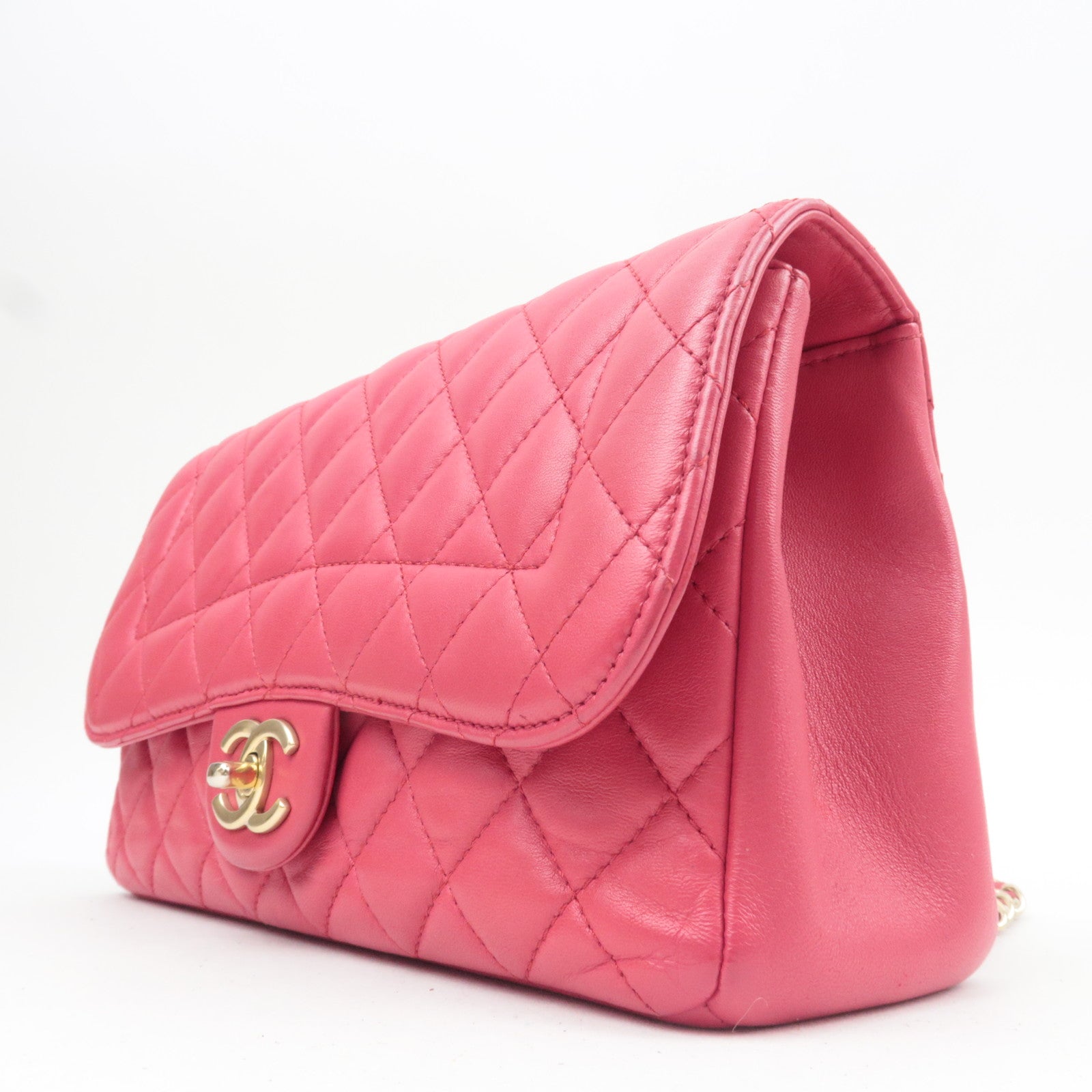 CHANEL Matelasse Chain Shoulder Bag Lambskin Pink 21987136 *Dust bag, G card