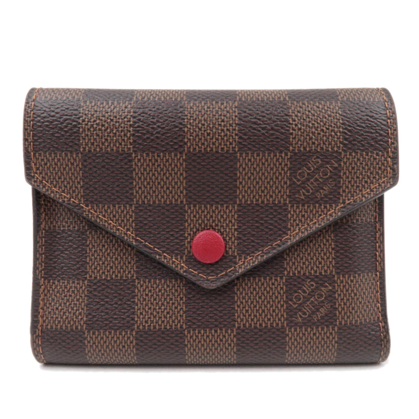 Louis Vuitton Damier Portefeuille Victorine Wallet Rouge N4165984643