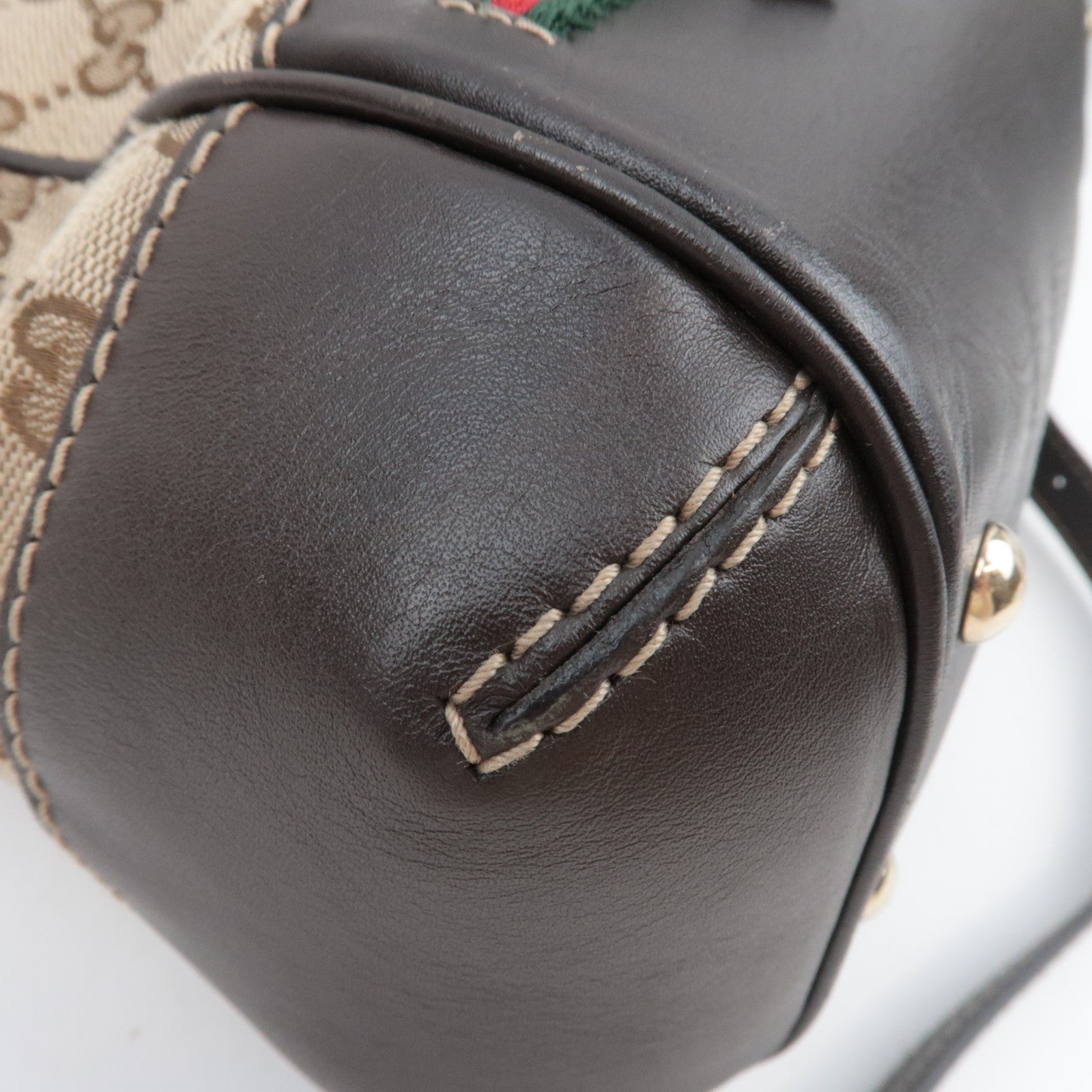 GUCCI Sherry 2Way Shoulder Bag GG Canvas Leather Beige 269894 *Strap