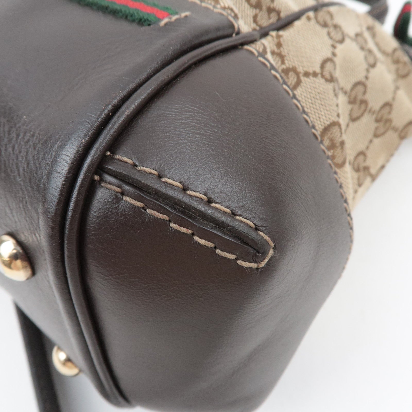 GUCCI Sherry 2Way Shoulder Bag GG Canvas Leather Beige 269894 *Strap