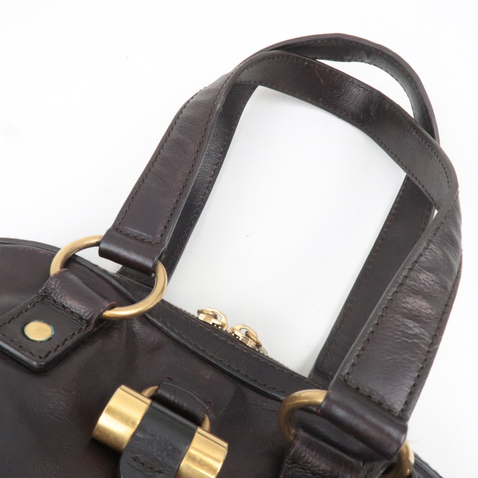 SAINT LAURENT YSL Muse Leather Shoulder Bag Brown *Key Lock, Clochette