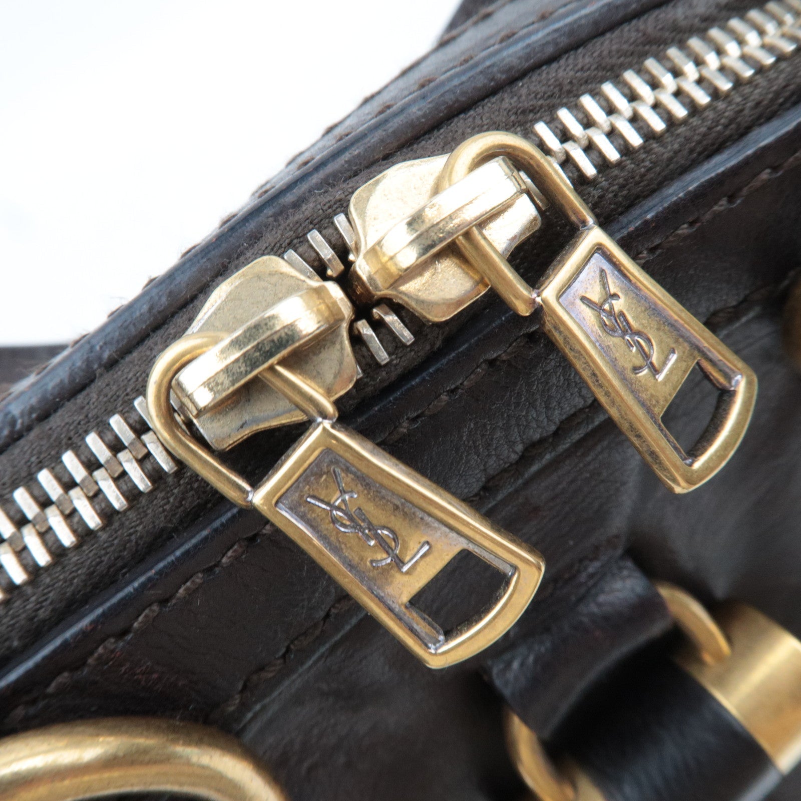 SAINT LAURENT YSL Muse Leather Shoulder Bag Brown *Key Lock, Clochette