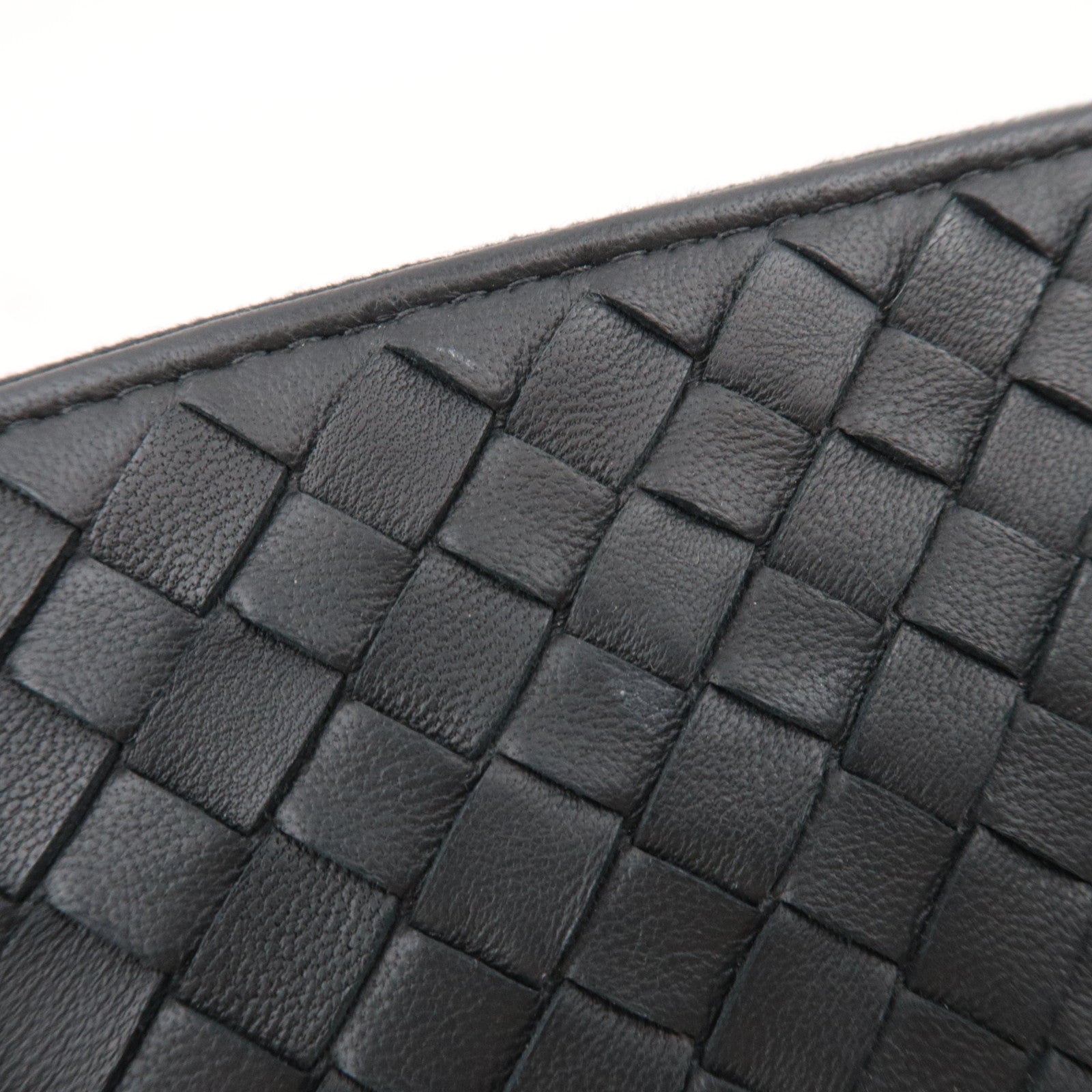 BOTTEGA VENETA Intrecciato Leather Clutch Bag Black