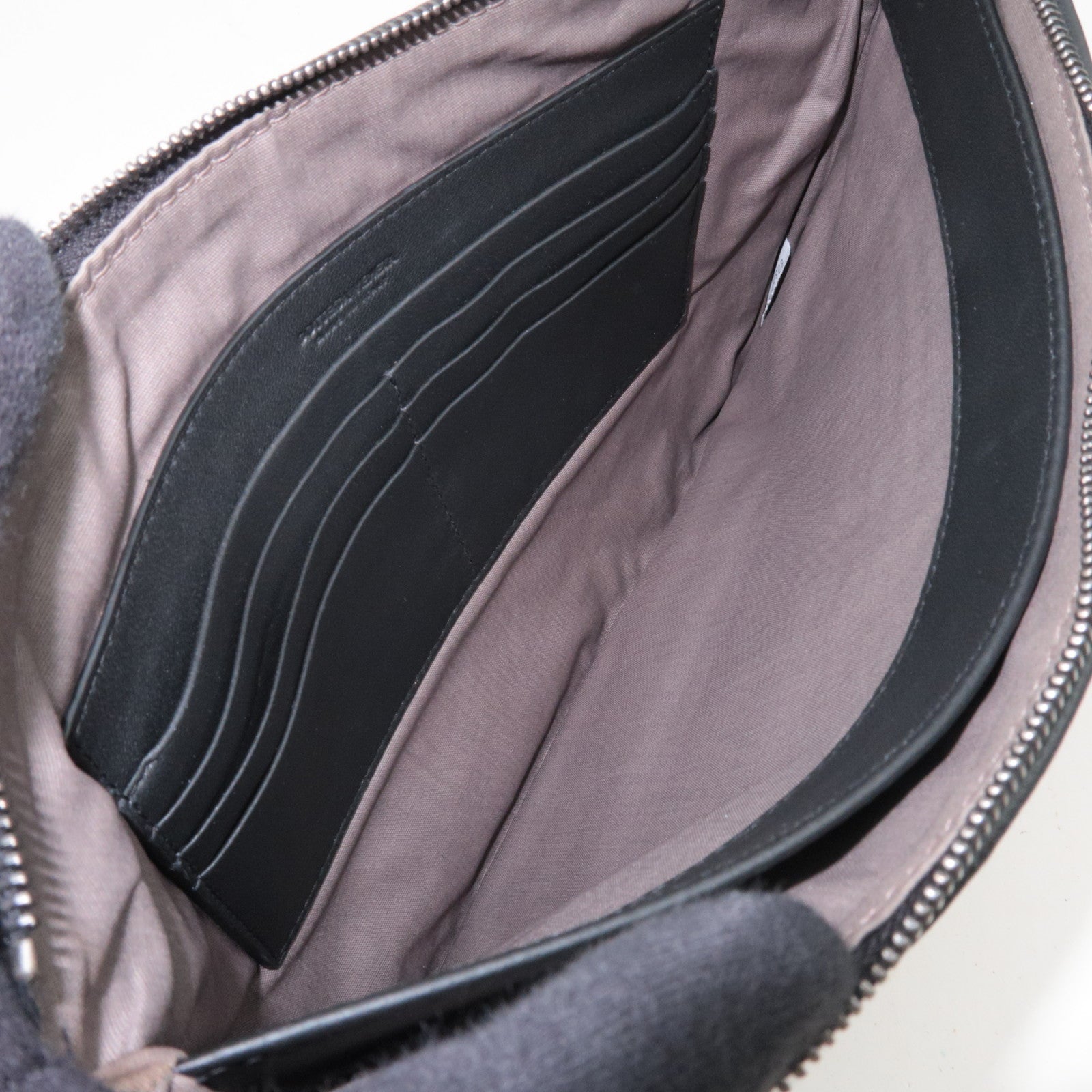 BOTTEGA VENETA Intrecciato Leather Clutch Bag Black