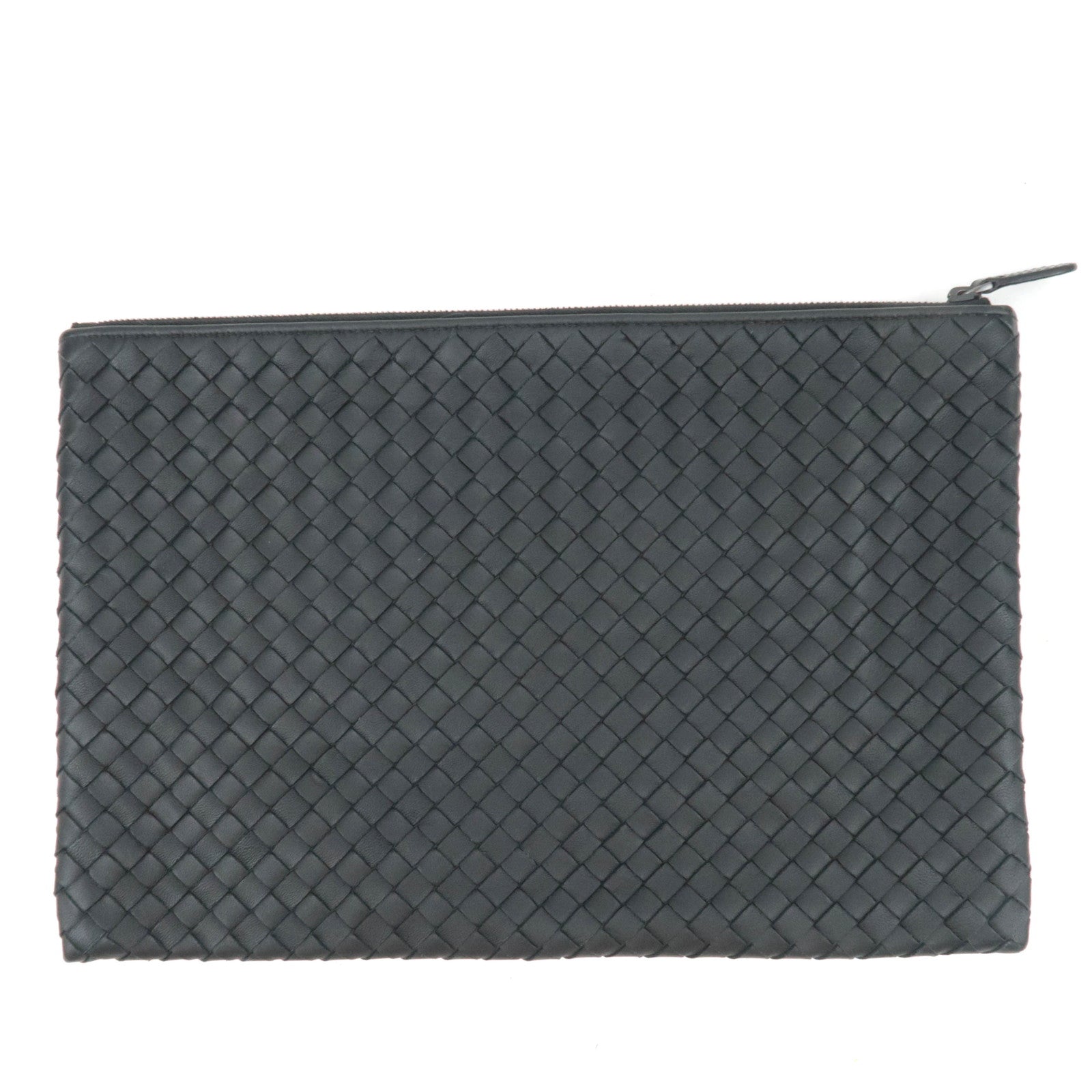 BOTTEGA VENETA Intrecciato Leather Clutch Bag Black