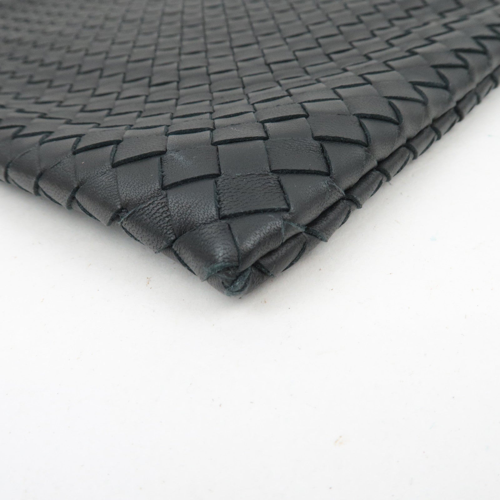 BOTTEGA VENETA Intrecciato Leather Clutch Bag Black