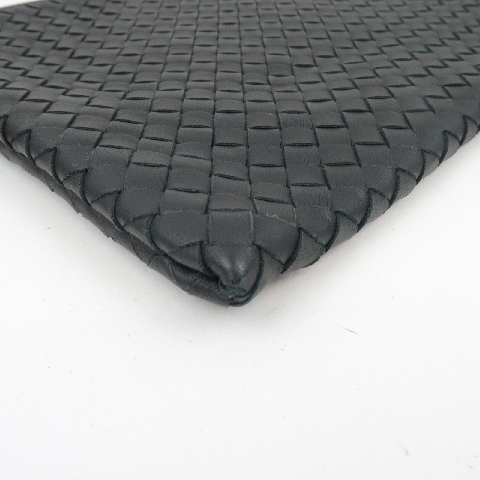 BOTTEGA VENETA Intrecciato Leather Clutch Bag Black