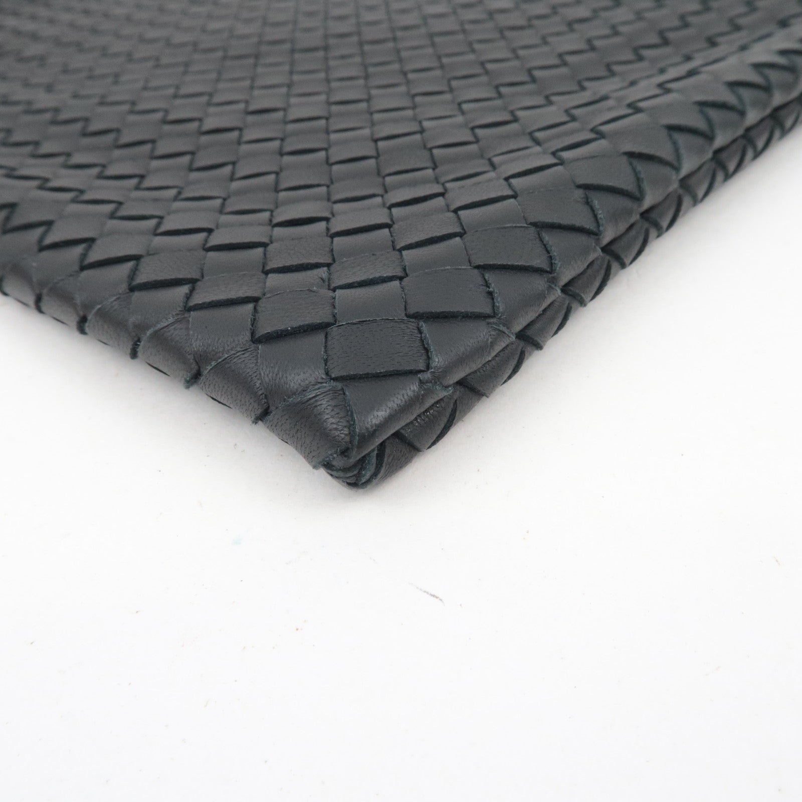 BOTTEGA VENETA Intrecciato Leather Clutch Bag Black