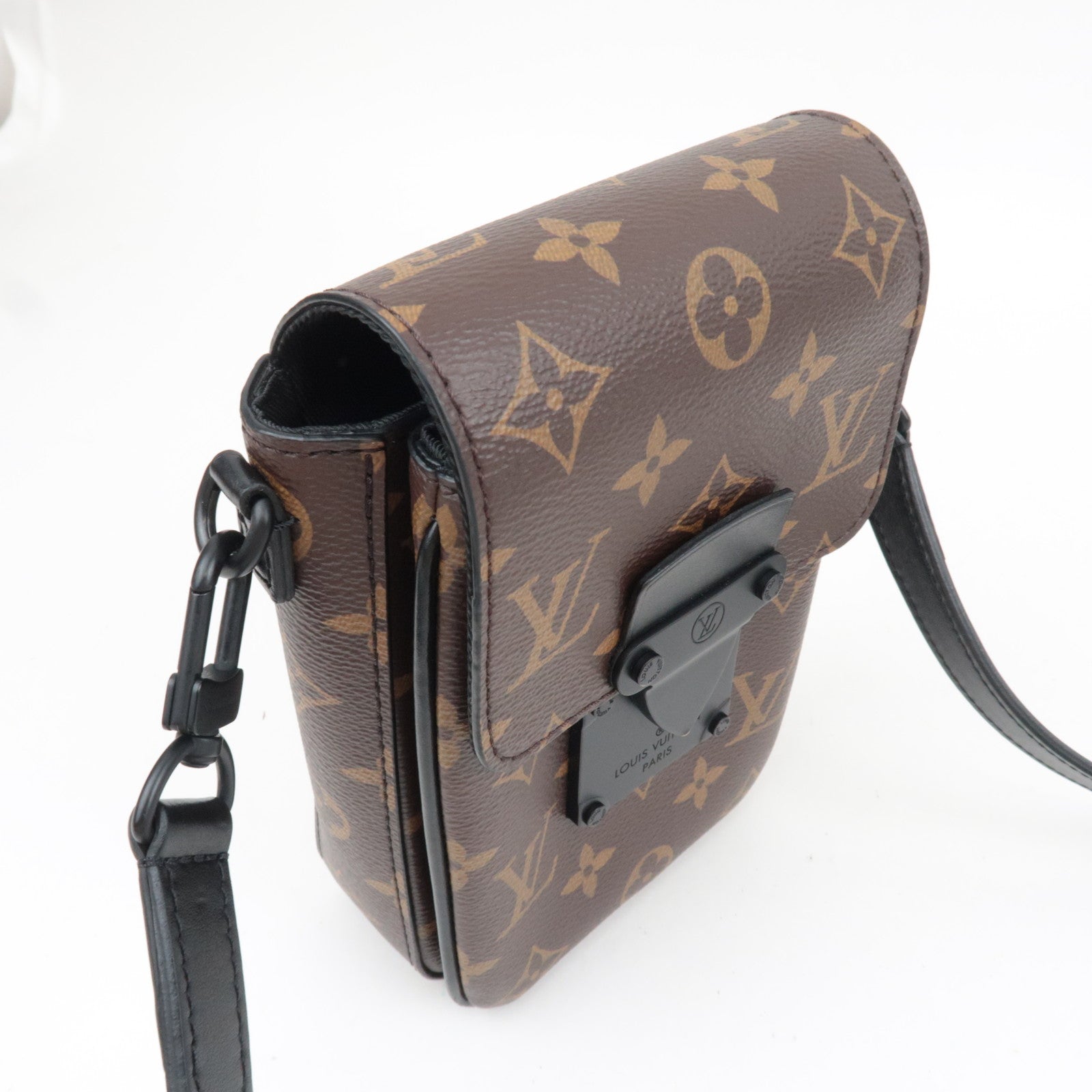 Louis Vuitton Monogram Macassar S Lock Vertical Wearable Wallet M81522