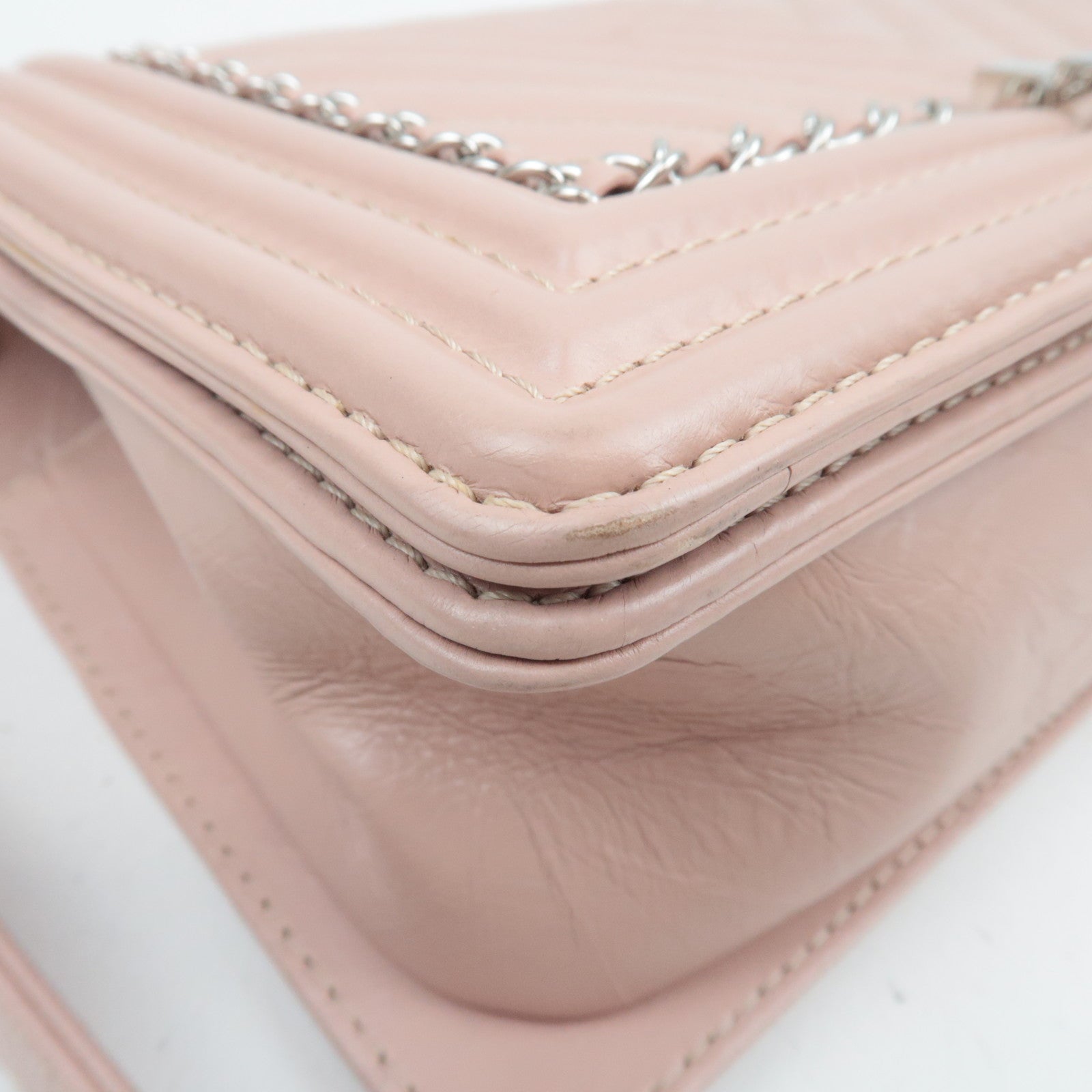 CHANEL Boy Chanel Chain Shoulder Bag Aged Calfskin Pink 24900670